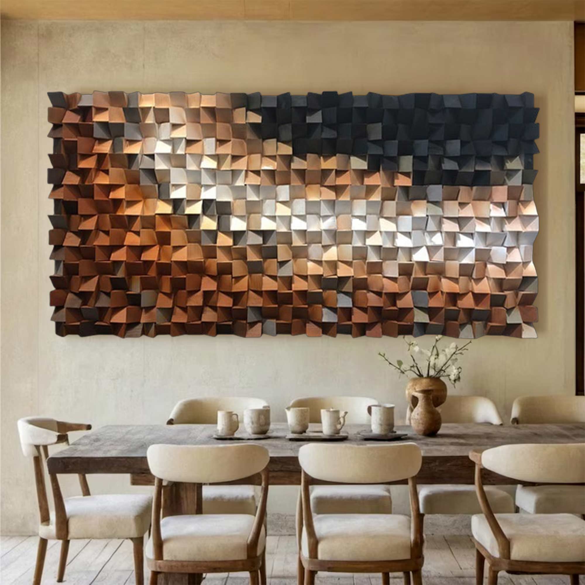 wood texture wall decor Geometric Wood Art Textured Wall Sculpture art