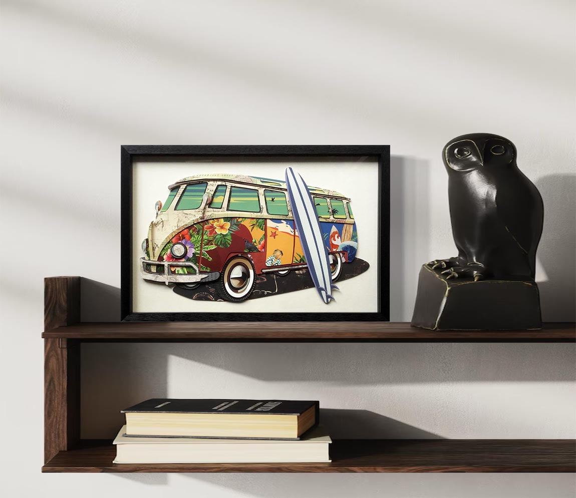 Collage art painting Car Collage Art children's room decor painting