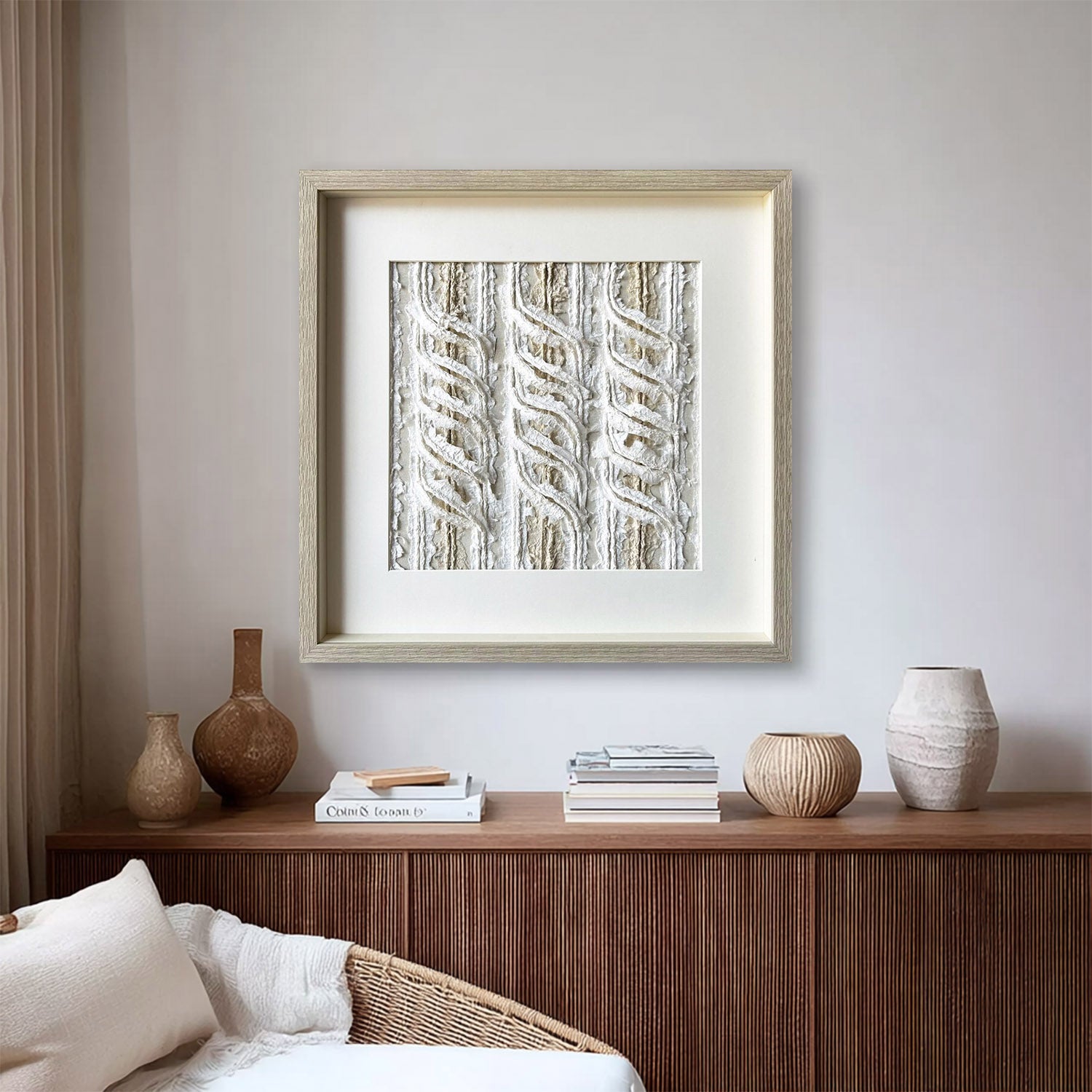 White texture wall decor Installation Art painting sculpture wall art