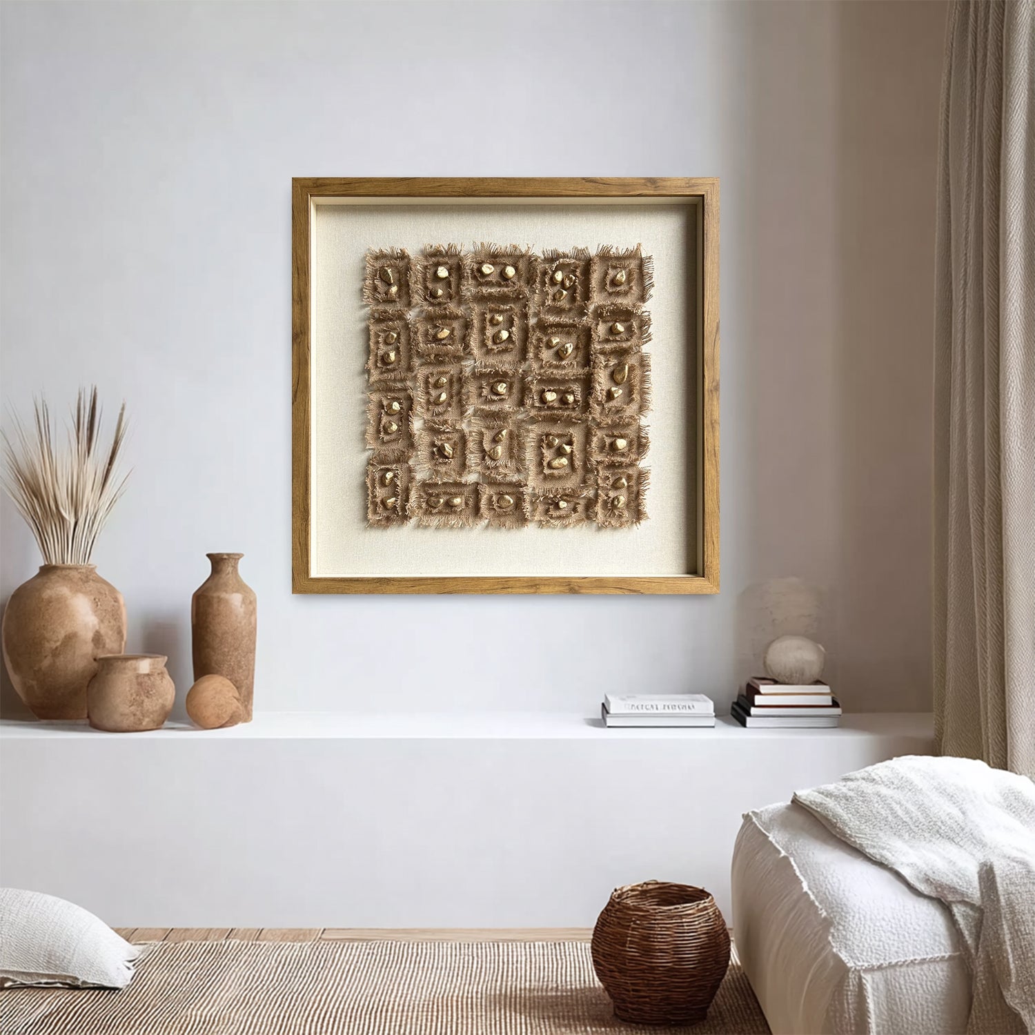 stone decor painting Real wall decor art Stone linen decor painting