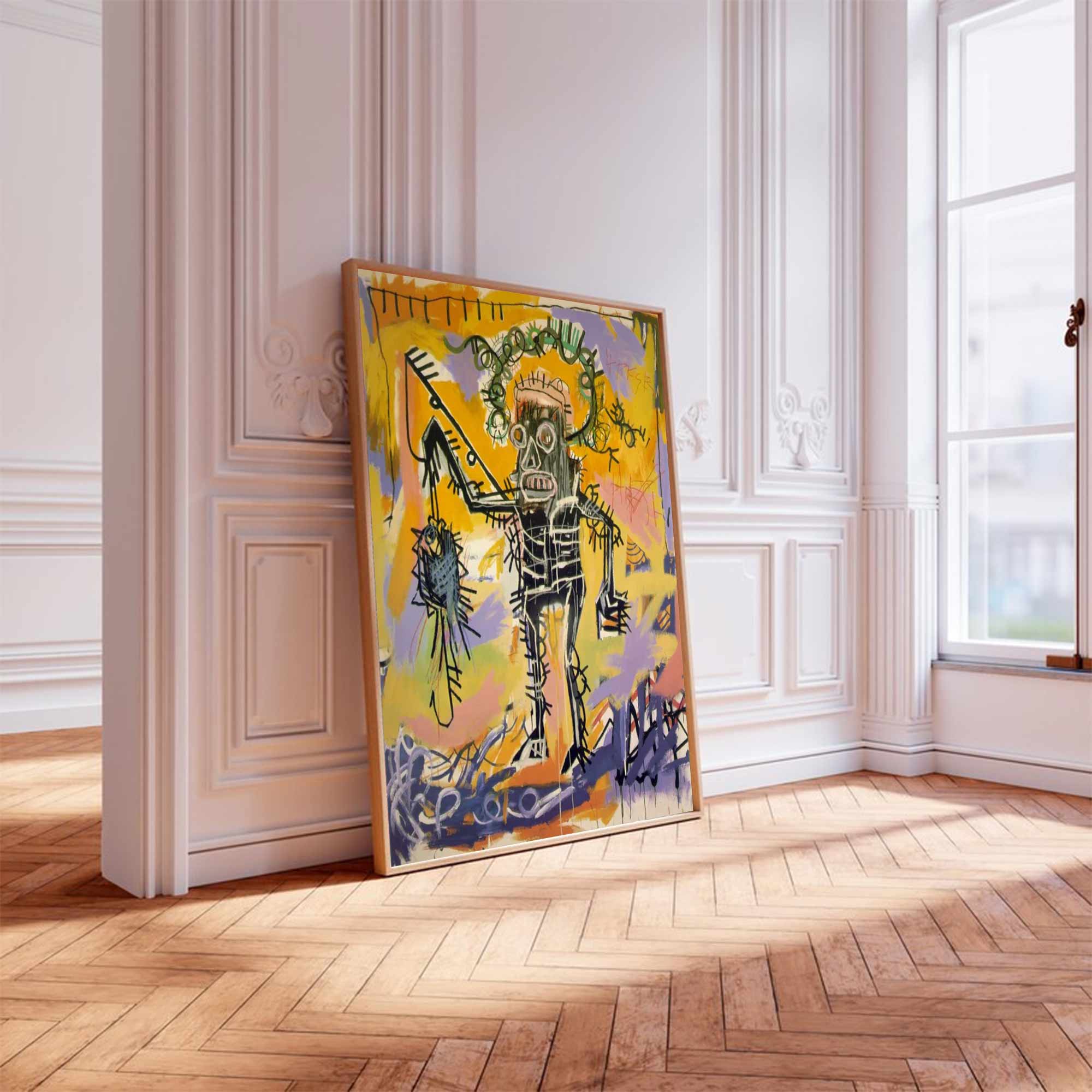 vibrant colorful canvas style of Basquiat,street graffiti art,Pop art