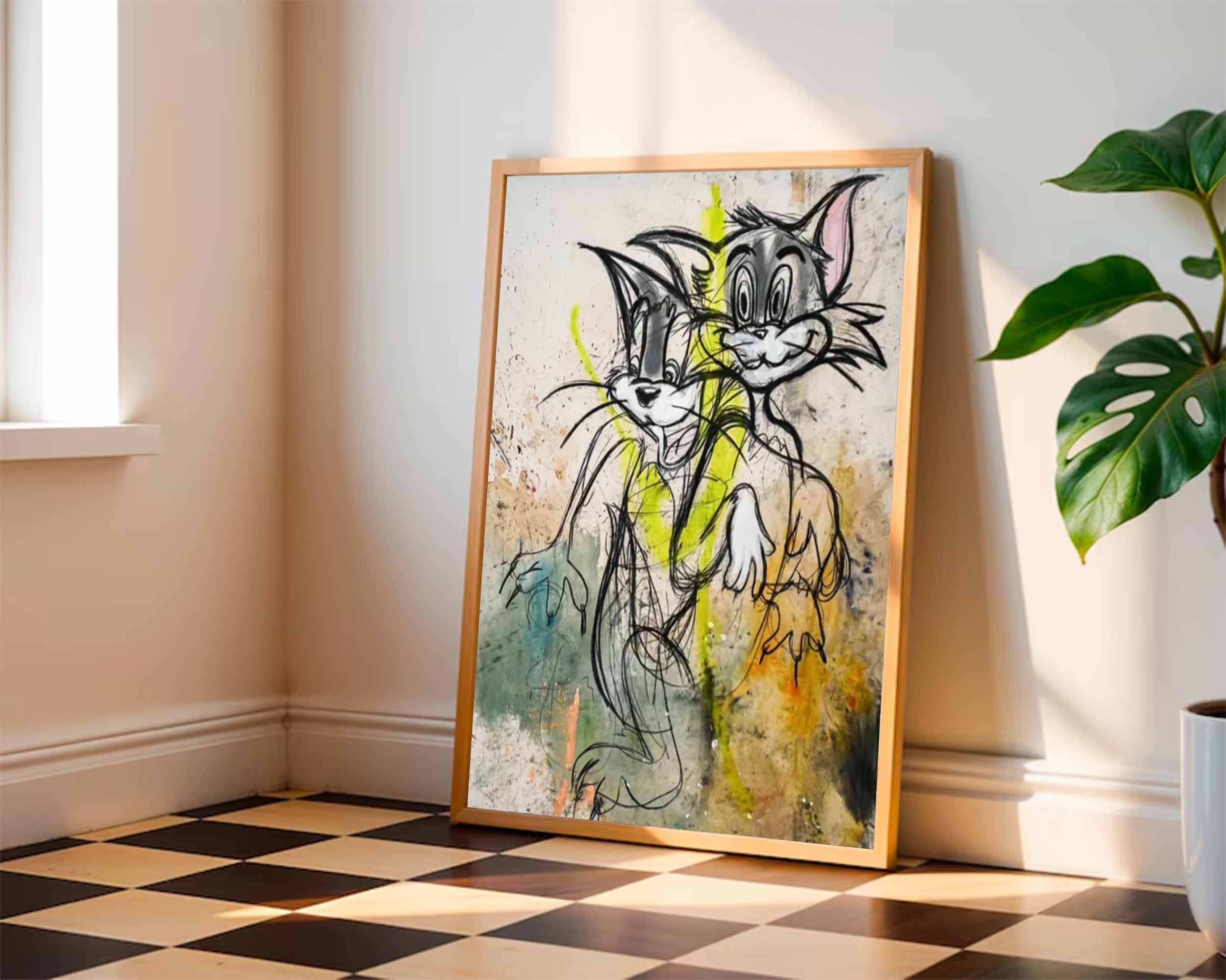 Basquiat style art colorful Pop Street Art cartoon style Abstract art