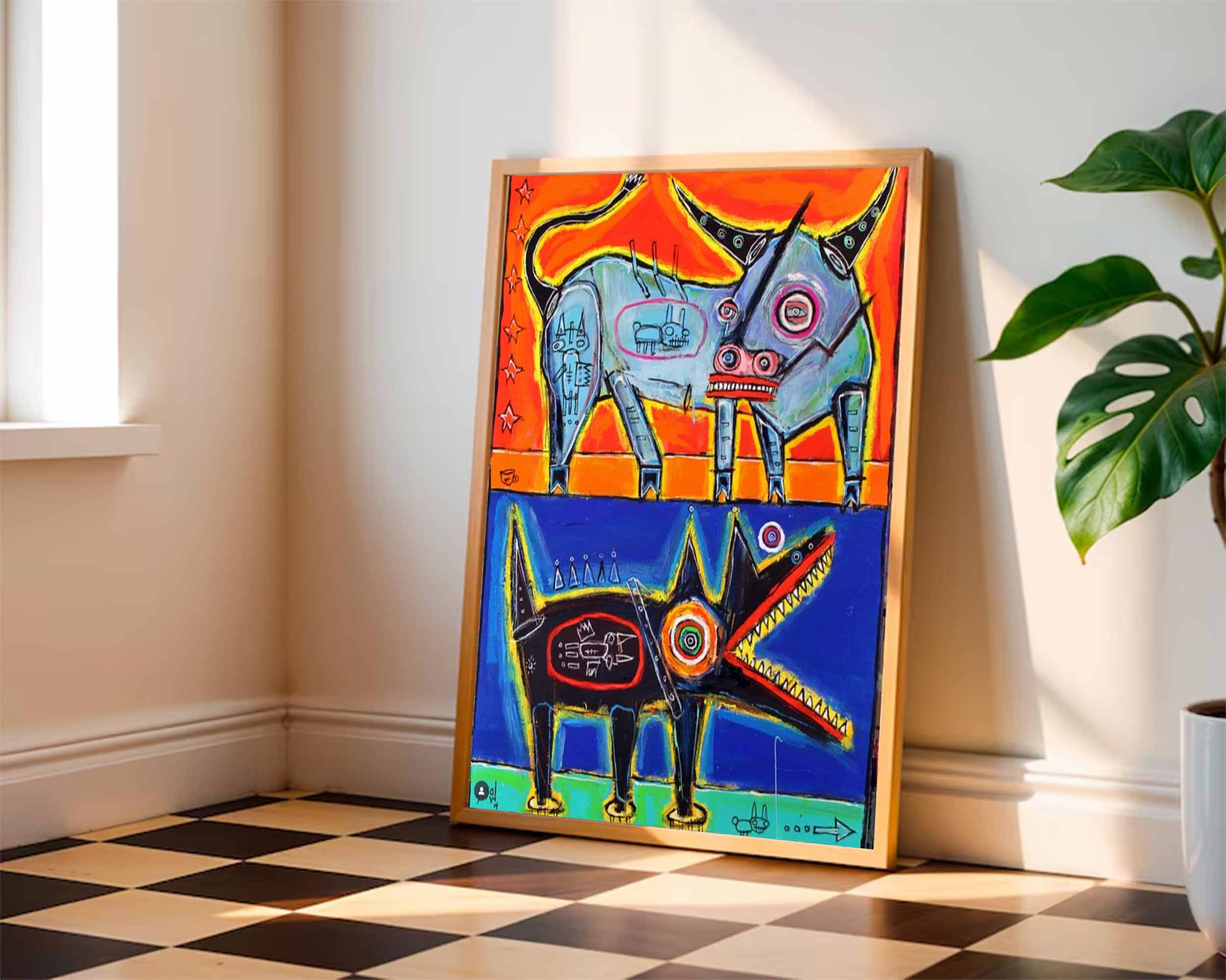 Colorful Pop Art Street Graffiti Art painting Modern Street Pop Art