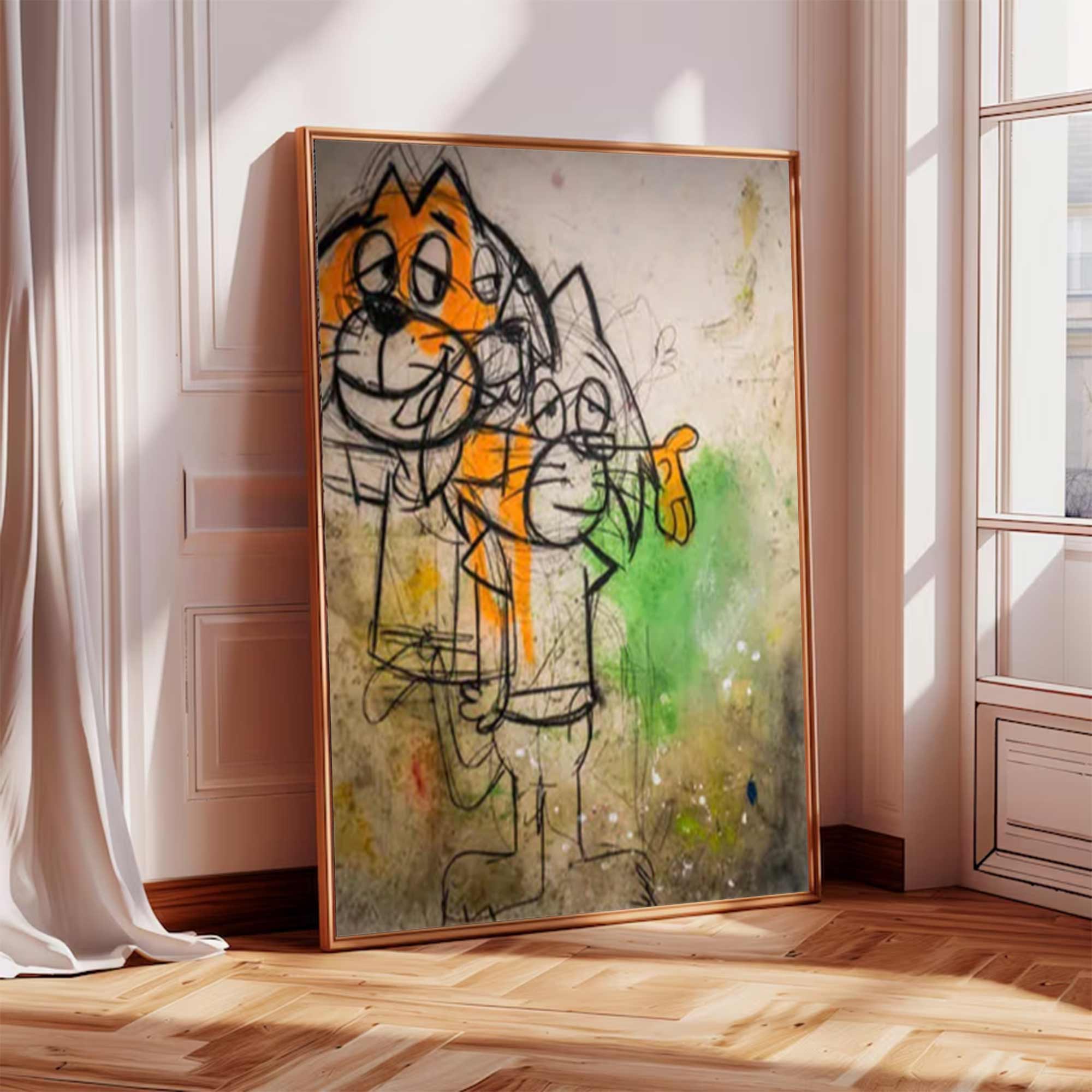 Pop Street graffiti art street Cartoon drawing style art urban street art