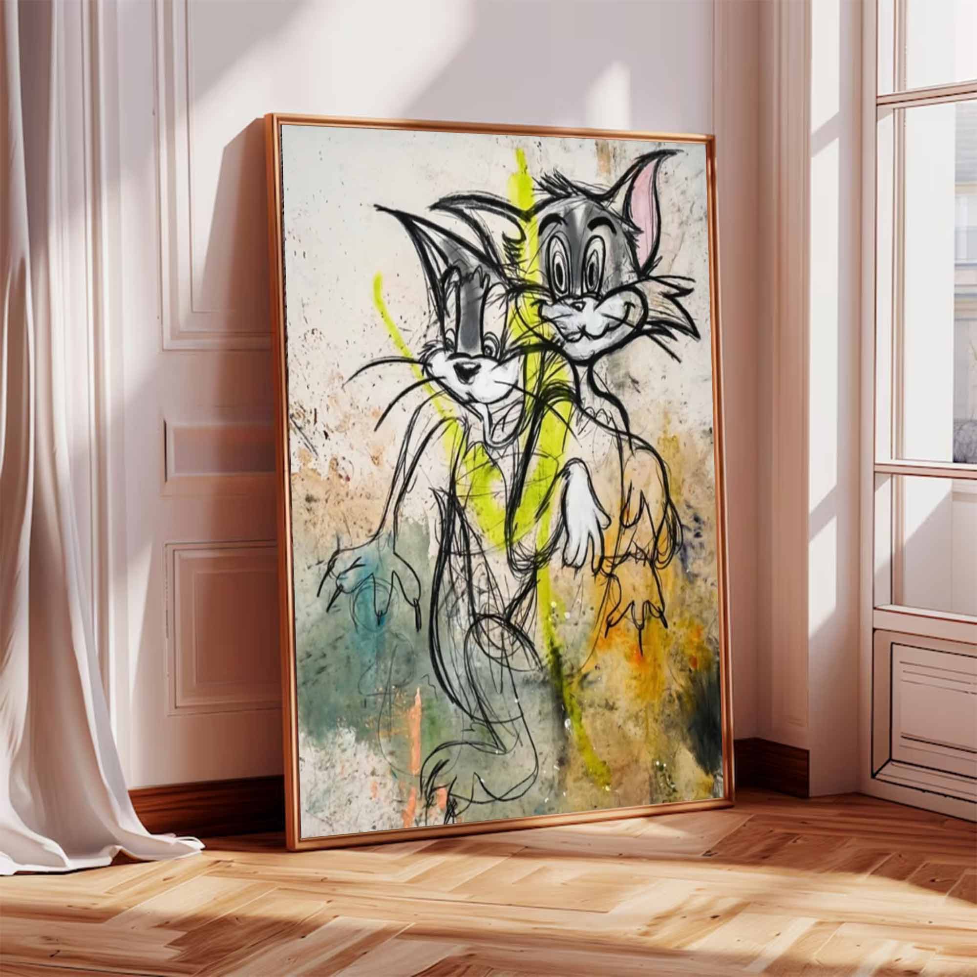 Basquiat style art colorful Pop Street Art cartoon style Abstract art