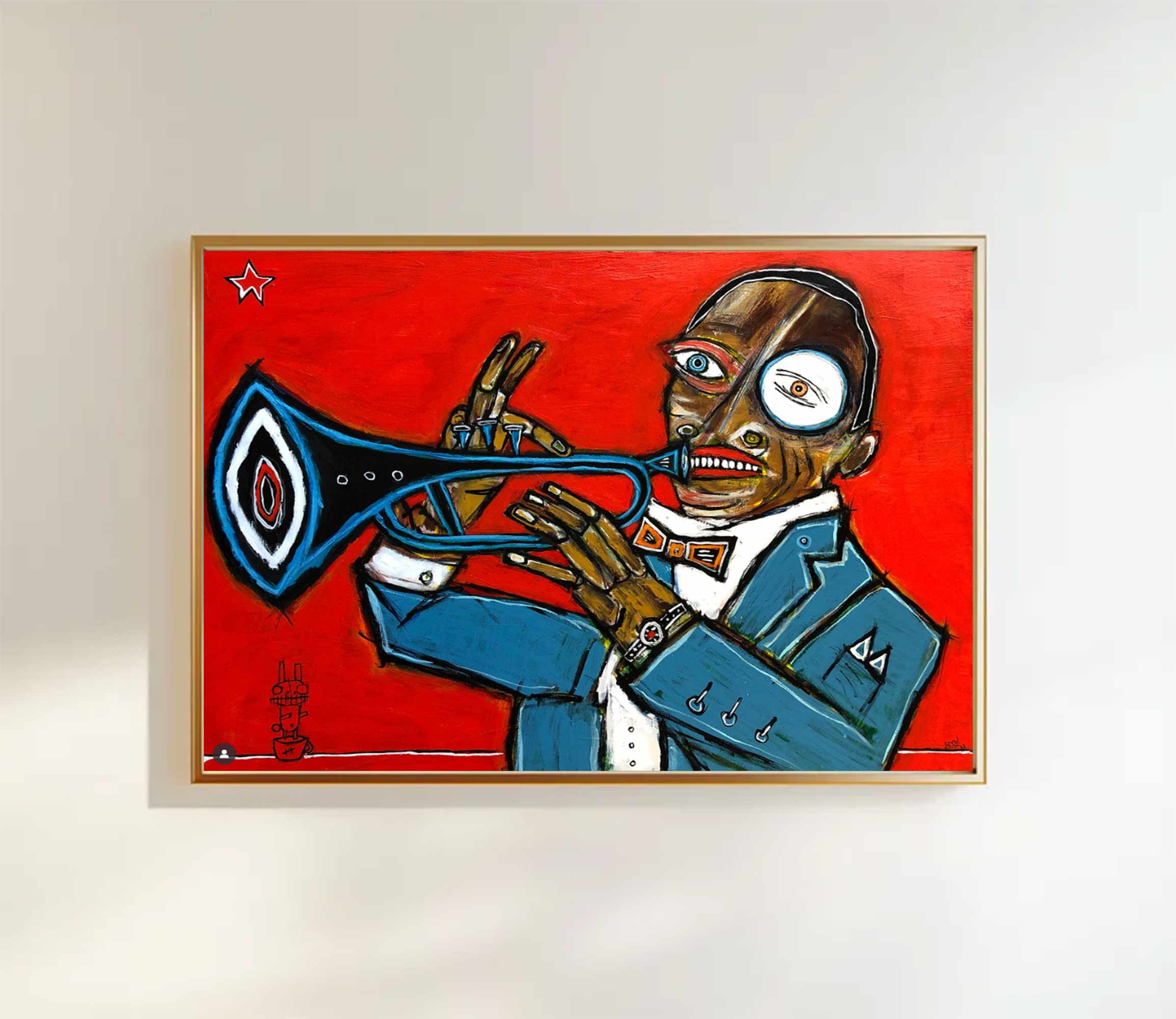 Red Pop Art Modern Graffiti Style Art Red Street Graffiti painting