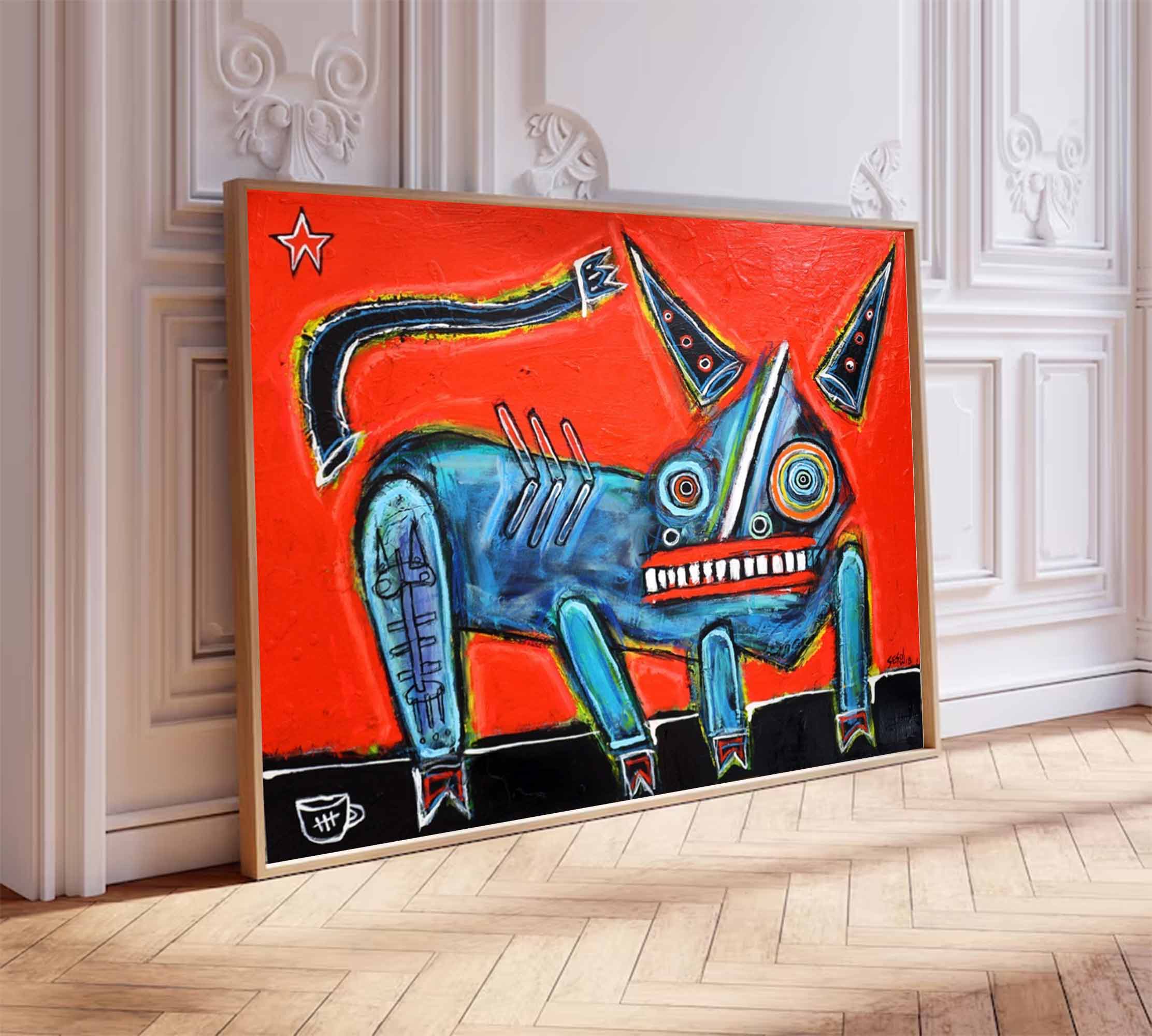 Red Pop Art Modern Graffiti Style Art Red Street Graffiti painting