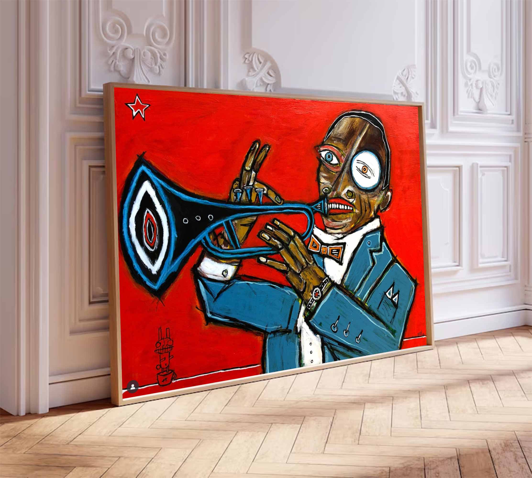 Red Pop Art Modern Graffiti Style Art Red Street Graffiti painting
