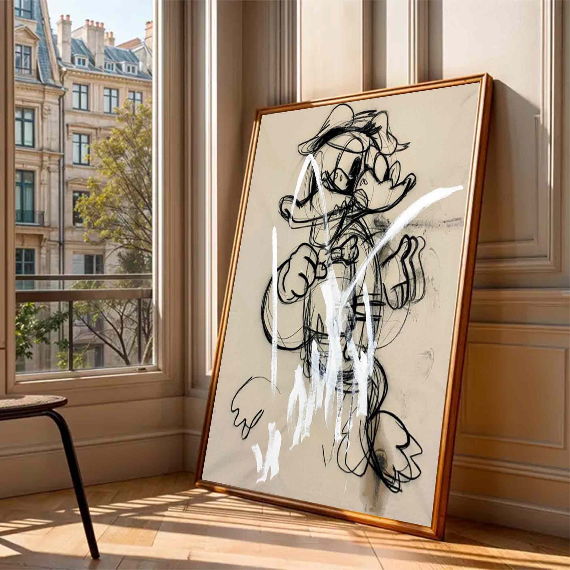 Donald Duck cartoon Graffiti art street art style graffiti wall decor