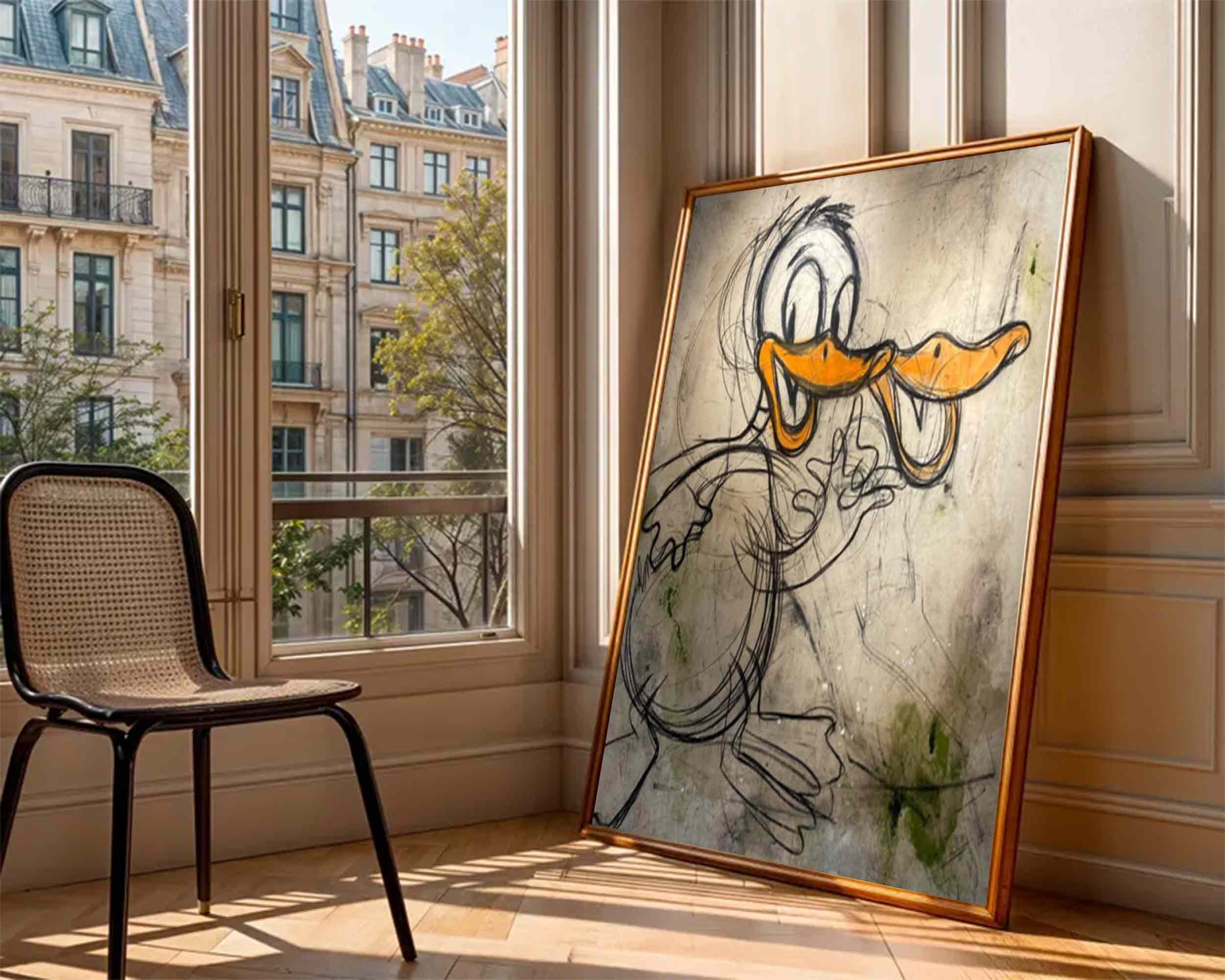 Donald Duck cartoon Graffiti art street art style graffiti wall decor
