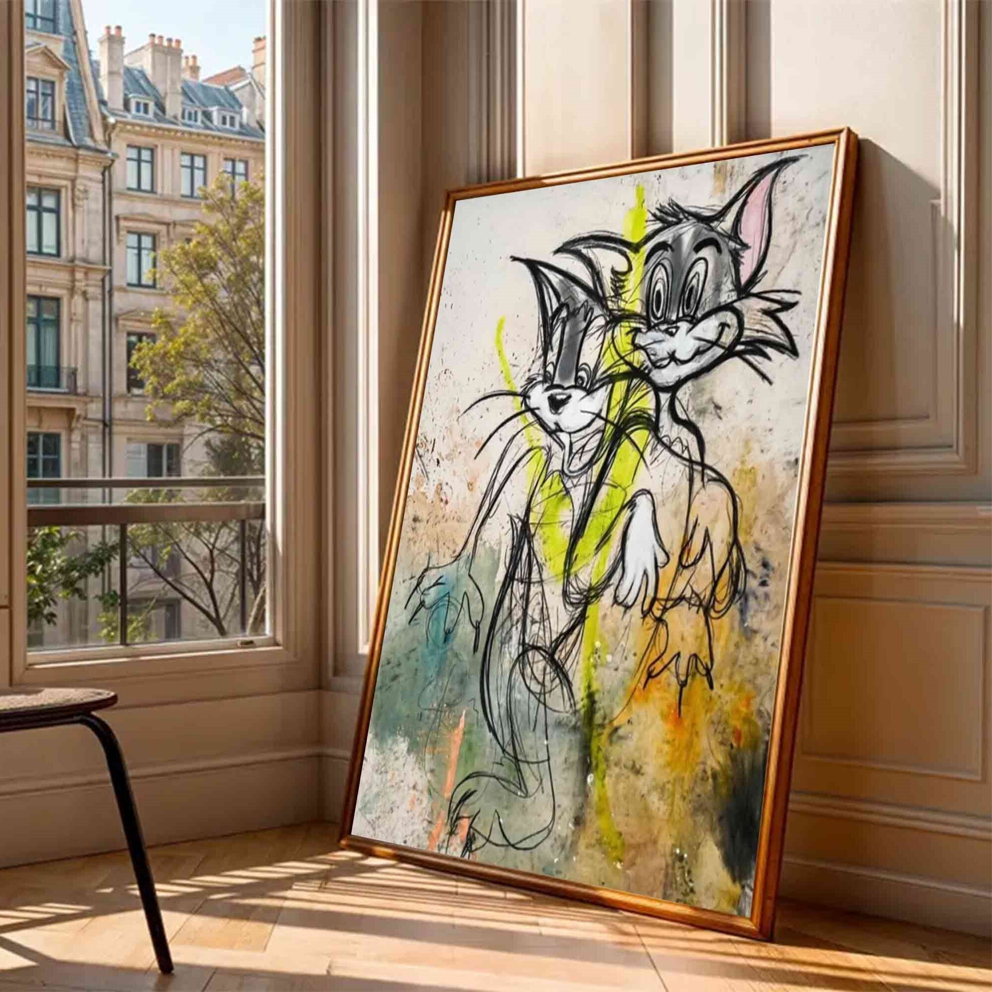 Basquiat style art colorful Pop Street Art cartoon style Abstract art