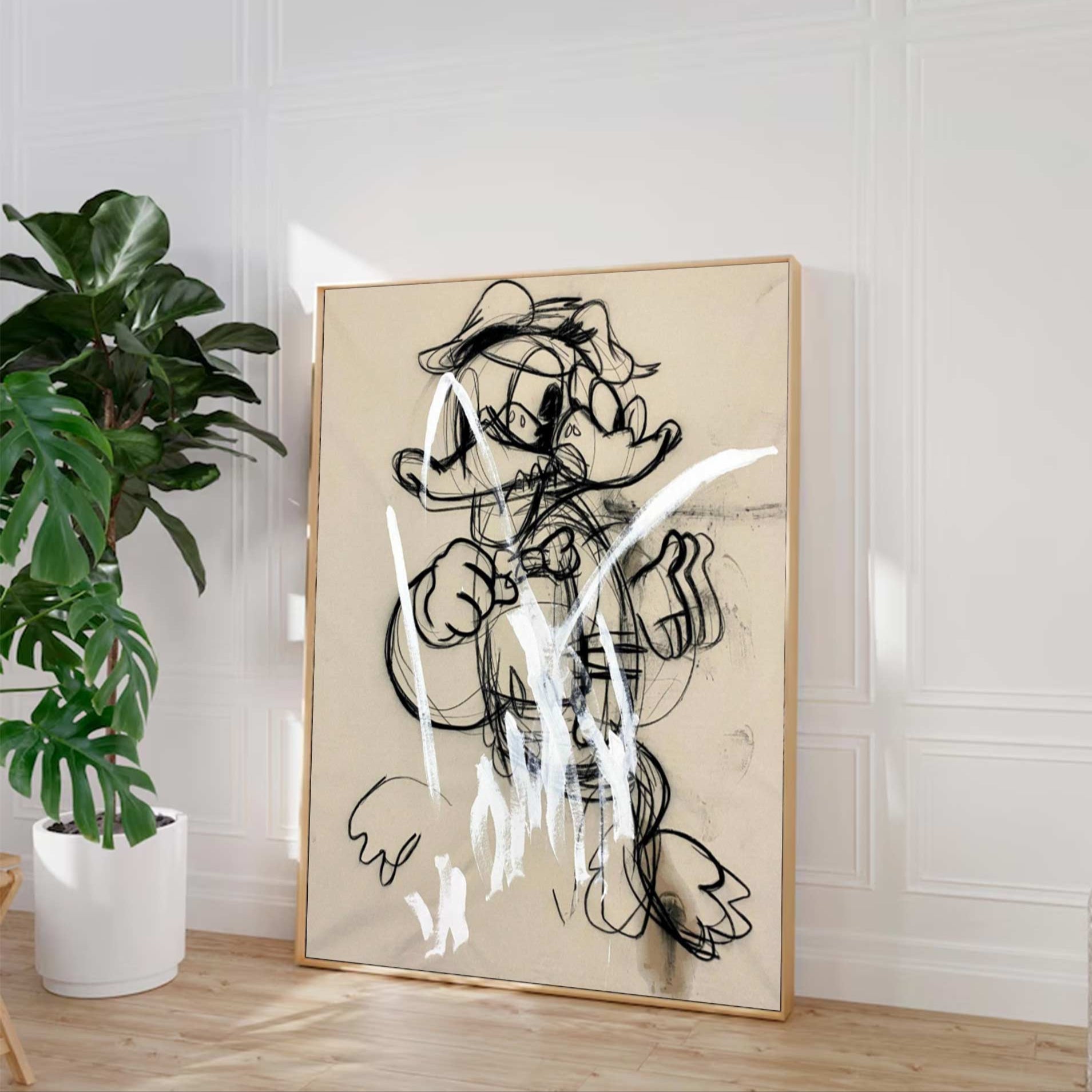 Donald Duck cartoon Graffiti art street art style graffiti wall decor