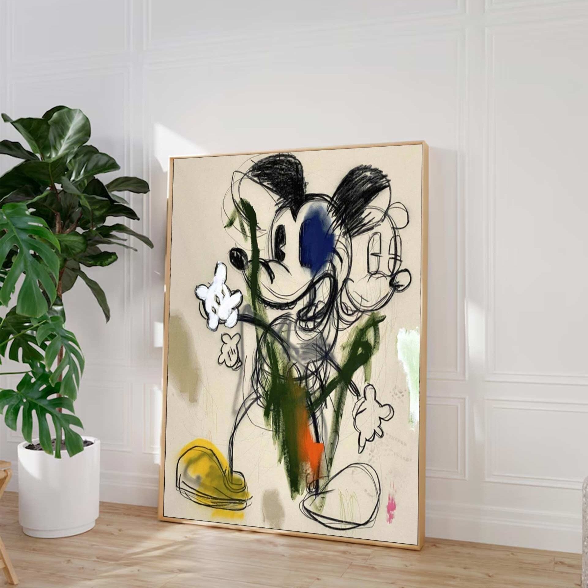 street art style graffiti cartoon Mickey Mouse Graffiti painting