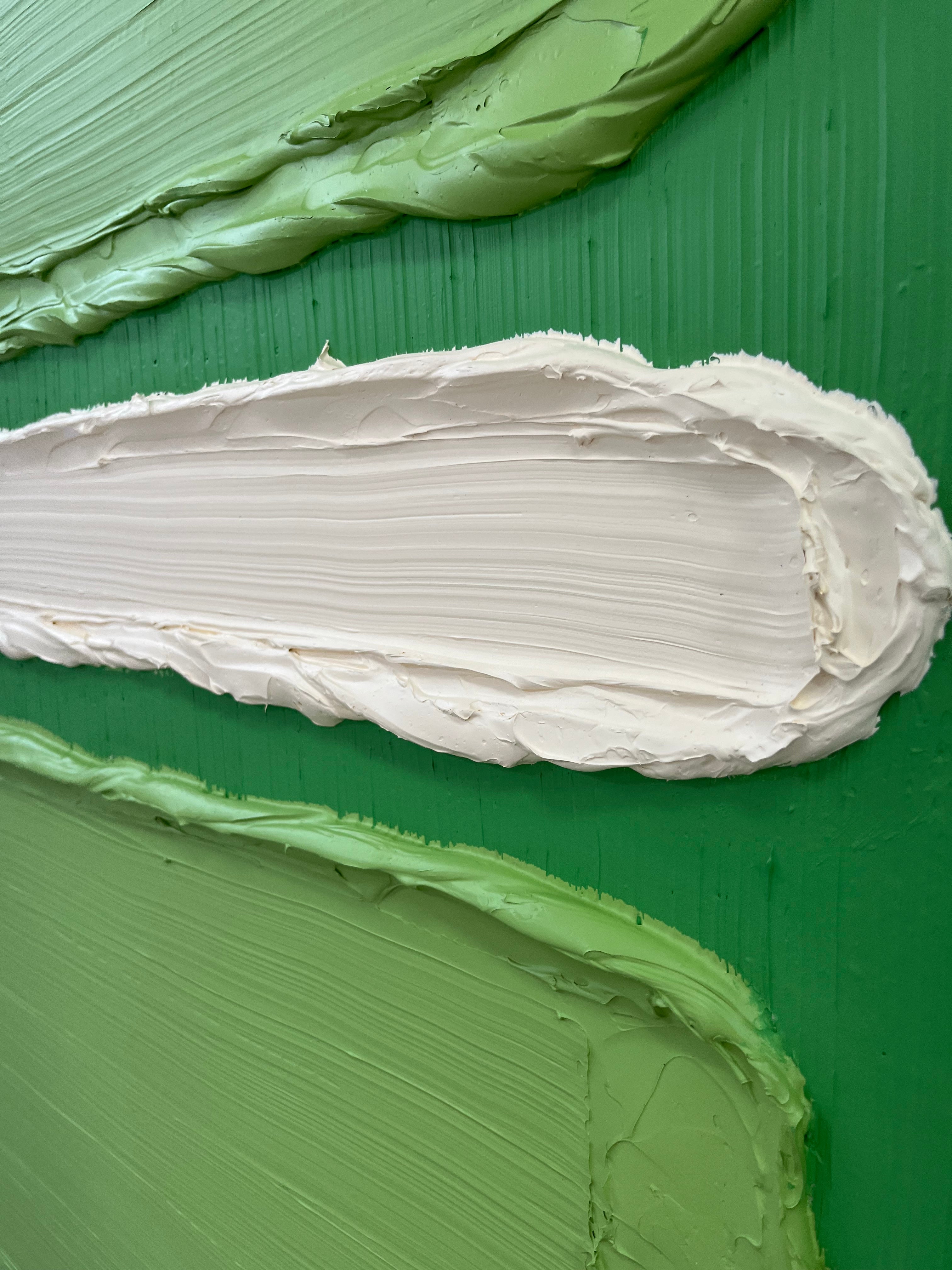 green Tennis Court Art green Tennis Ball 3D Texture Impasto Art