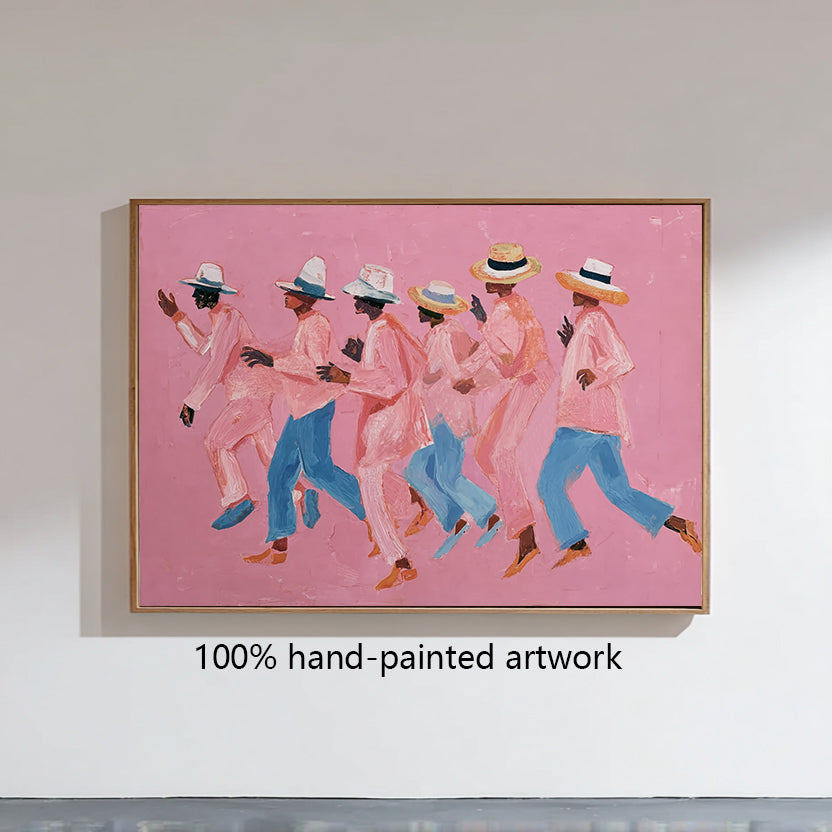 Pink and blue pop art wall decor Vibrant contemporary figure art