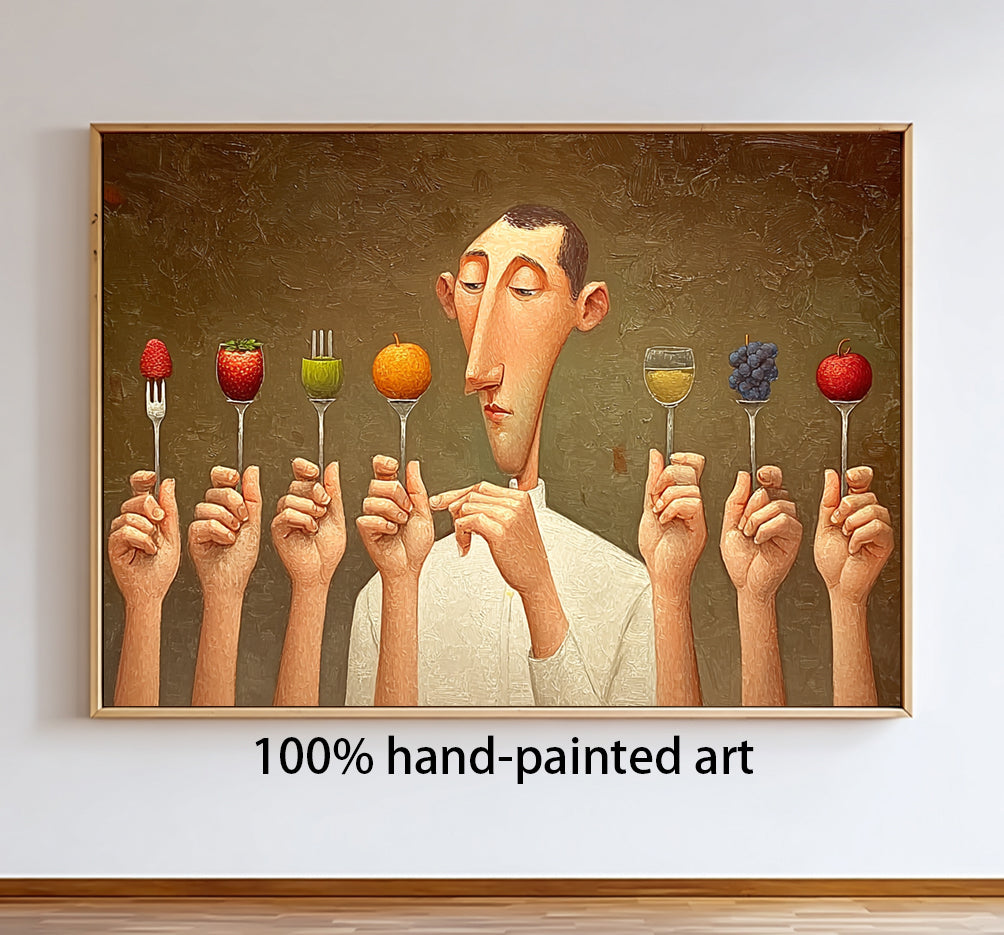 Large Wall Decor for Foodie Gift. Kitchen Wall Art Painting on Canvas, Modern Dining Room Art