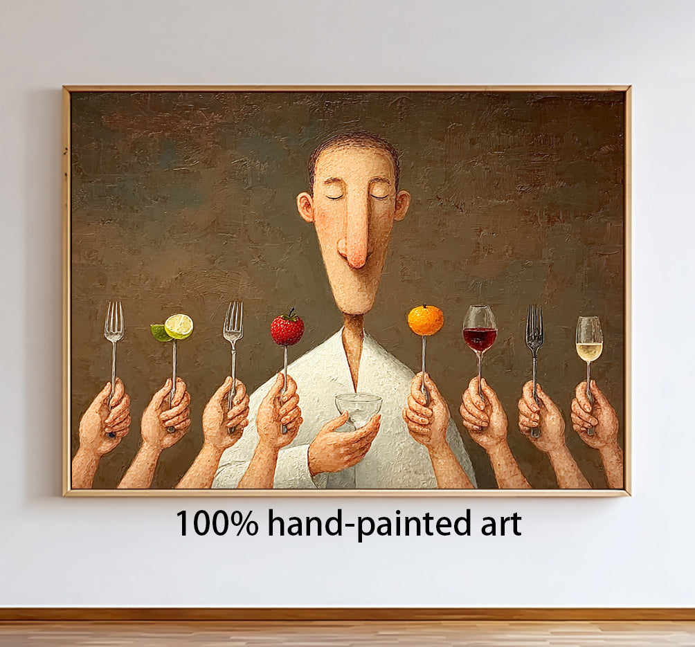 Modern Dining Room Art Kitchen Wall Art Foodie Wall Decor Fruit and Wine Art Painting