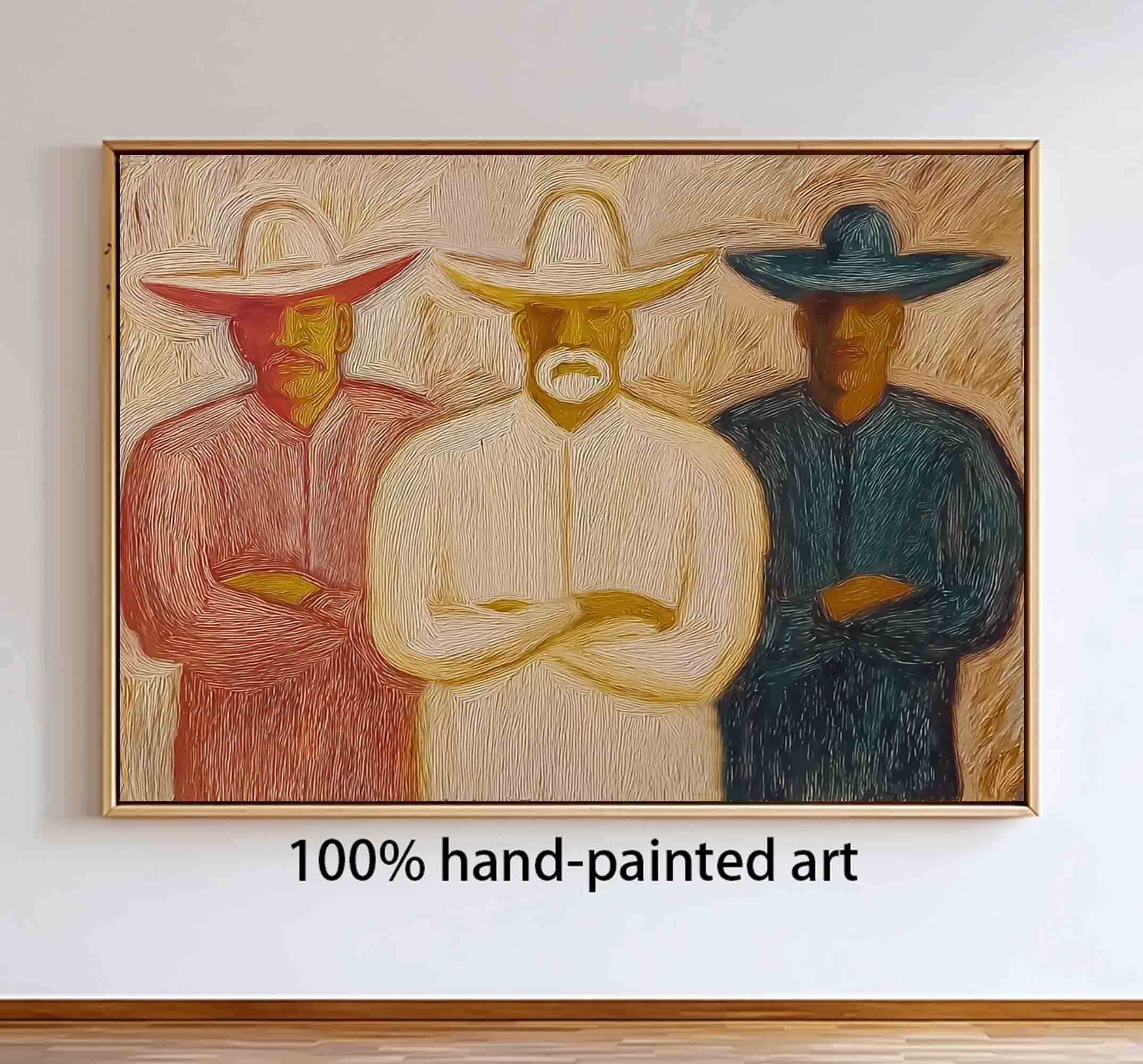 Abstract people painting, western cowboy people graffiti wall decor painting