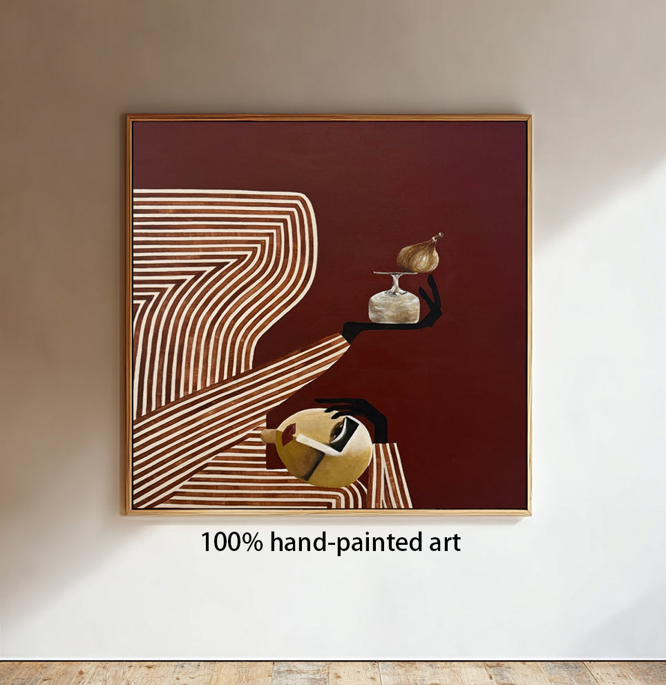 Modern Abstract Figure Wall Art Mid-century Modern Minimalist Figure Painting