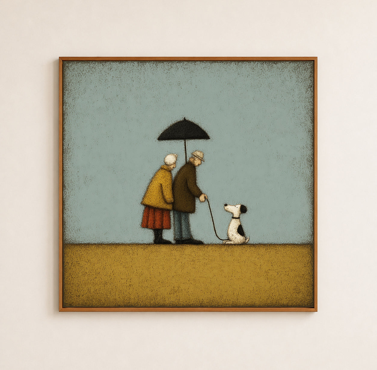 Golden Anniversary Gift Vintage Style Elderly Love Wall Art For Cozy Living Room