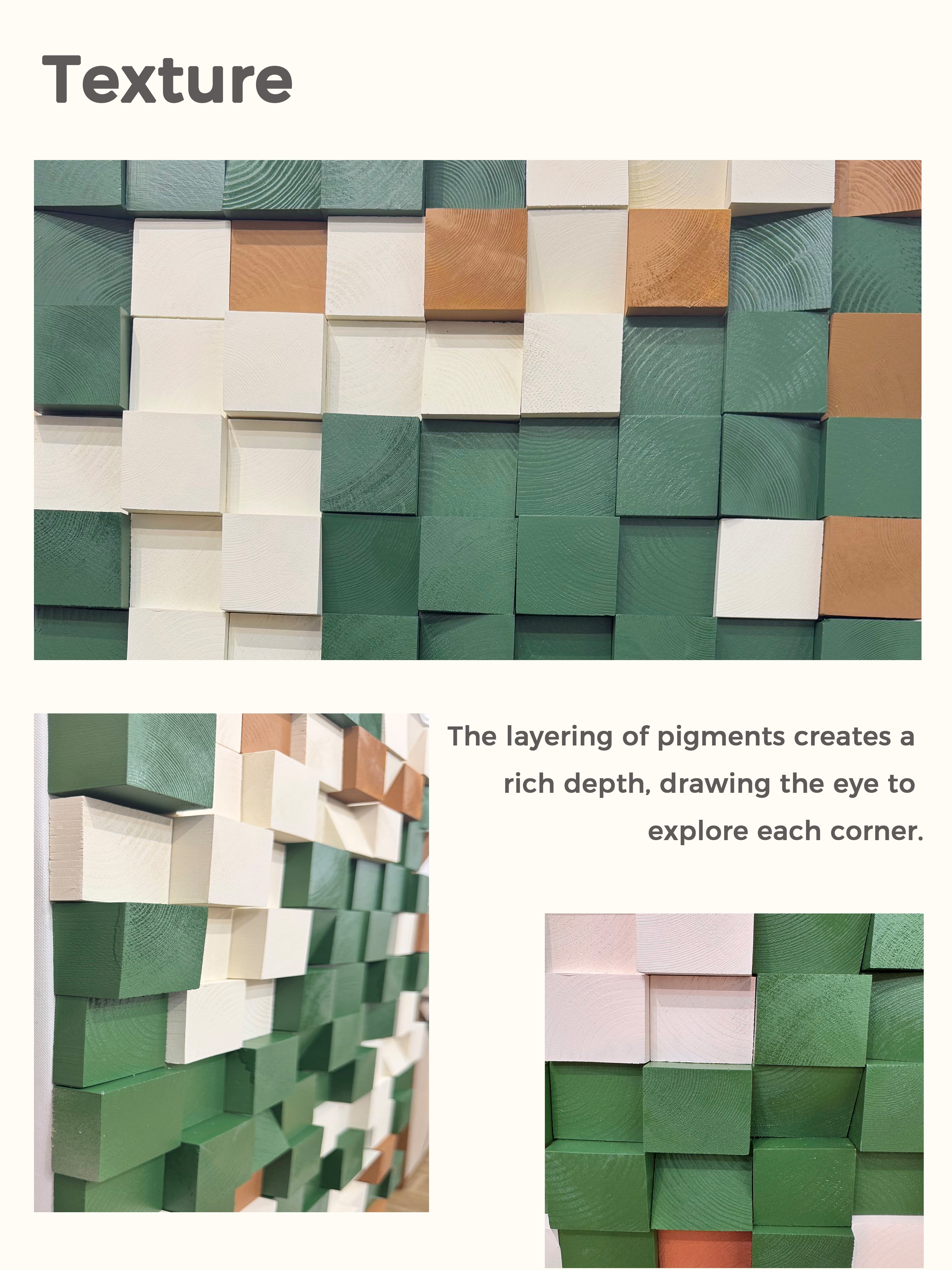 Green Sculptured art Green Wood carving wall art Green Textured Wall Art