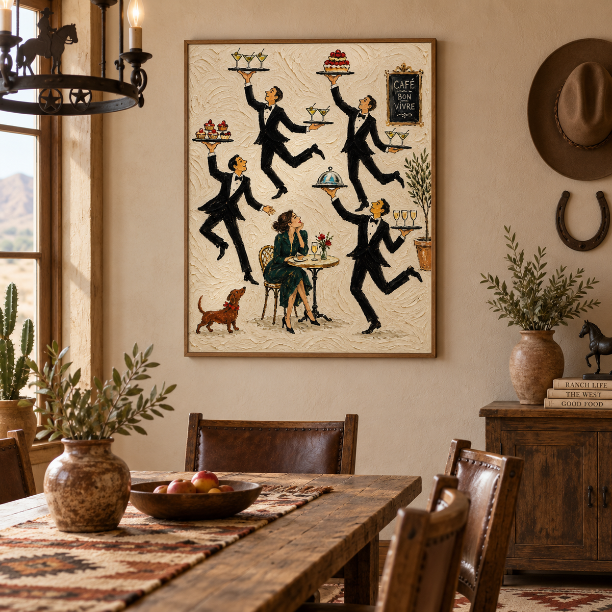 French Bistro Wall Art For Dining Room Vintage Kitchen Decor With Textured Finish