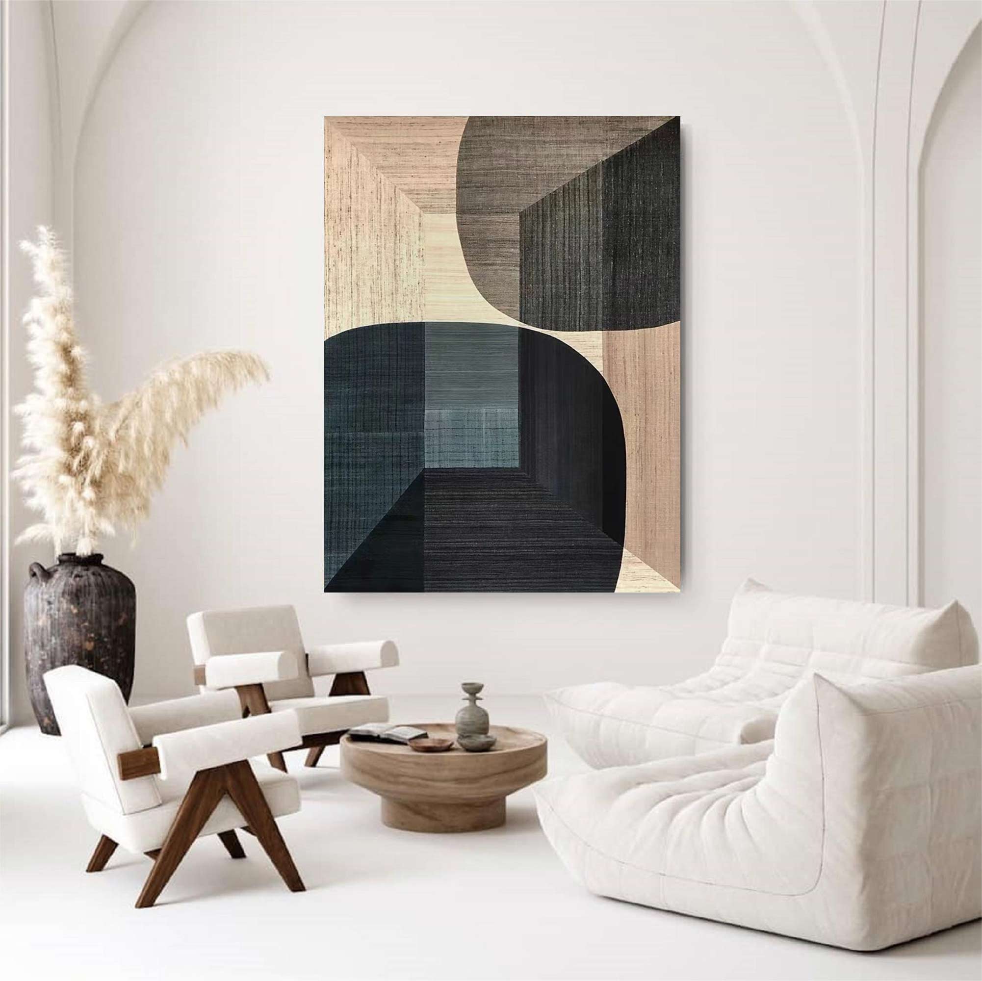 Beige and brown canvas wall art Beige and brown Minimalist Painting Beige Abstract art Beige and brown wall Decor