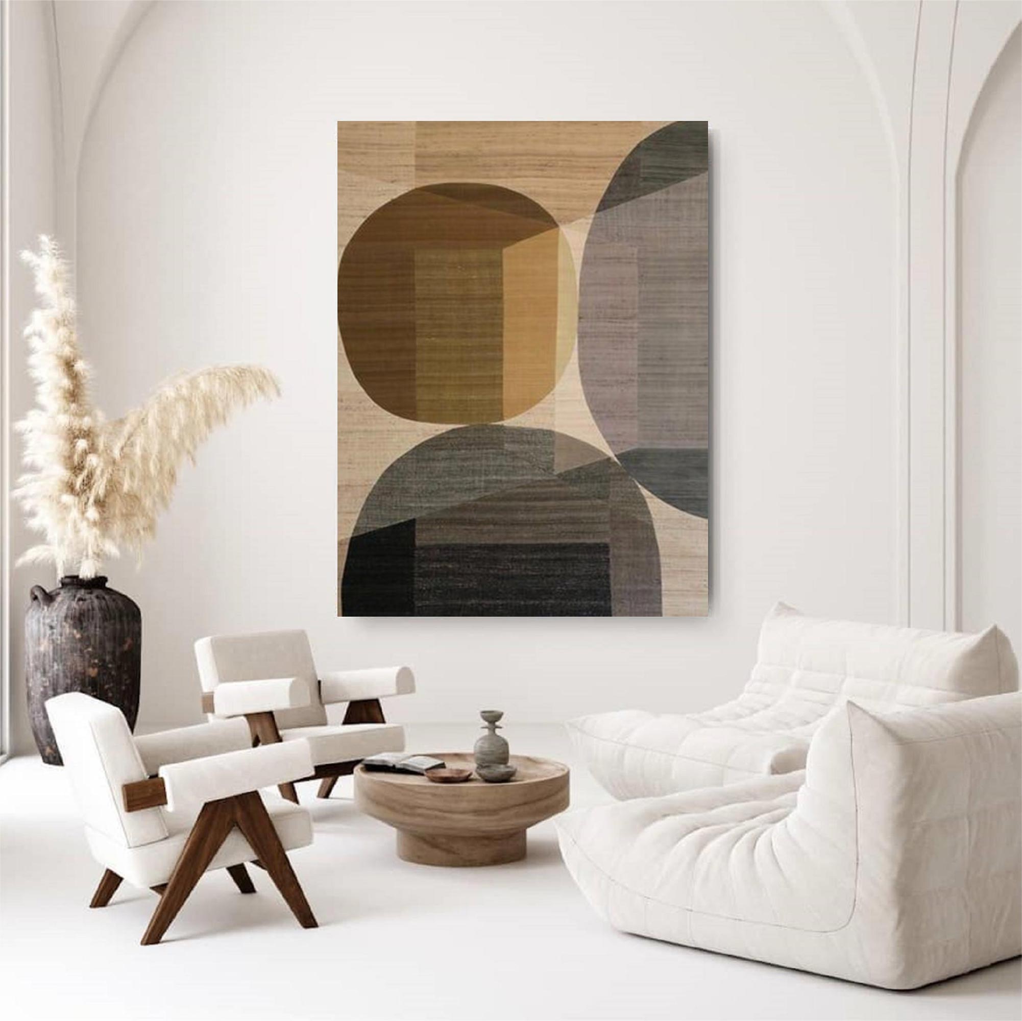 Beige and brown canvas wall art Beige and brown Minimalist Painting Beige Abstract art