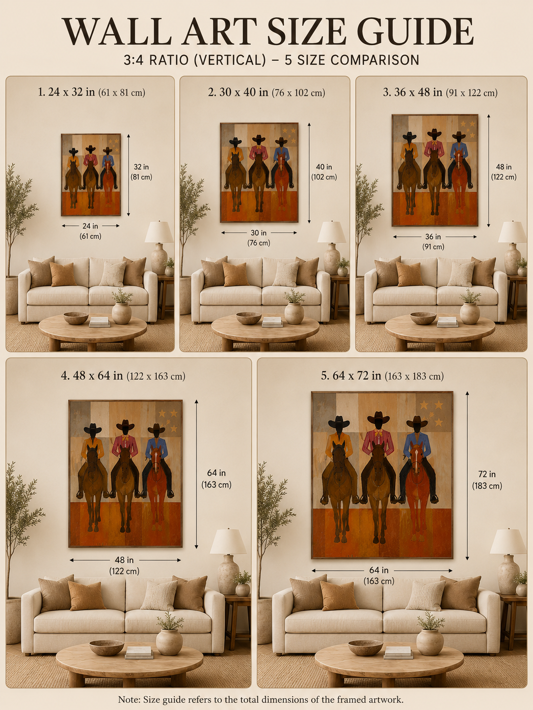 Vintage Cowboy Horse Art Three Riders On Horses Canvas Art Unique Animal Themed Wall Decor For Home