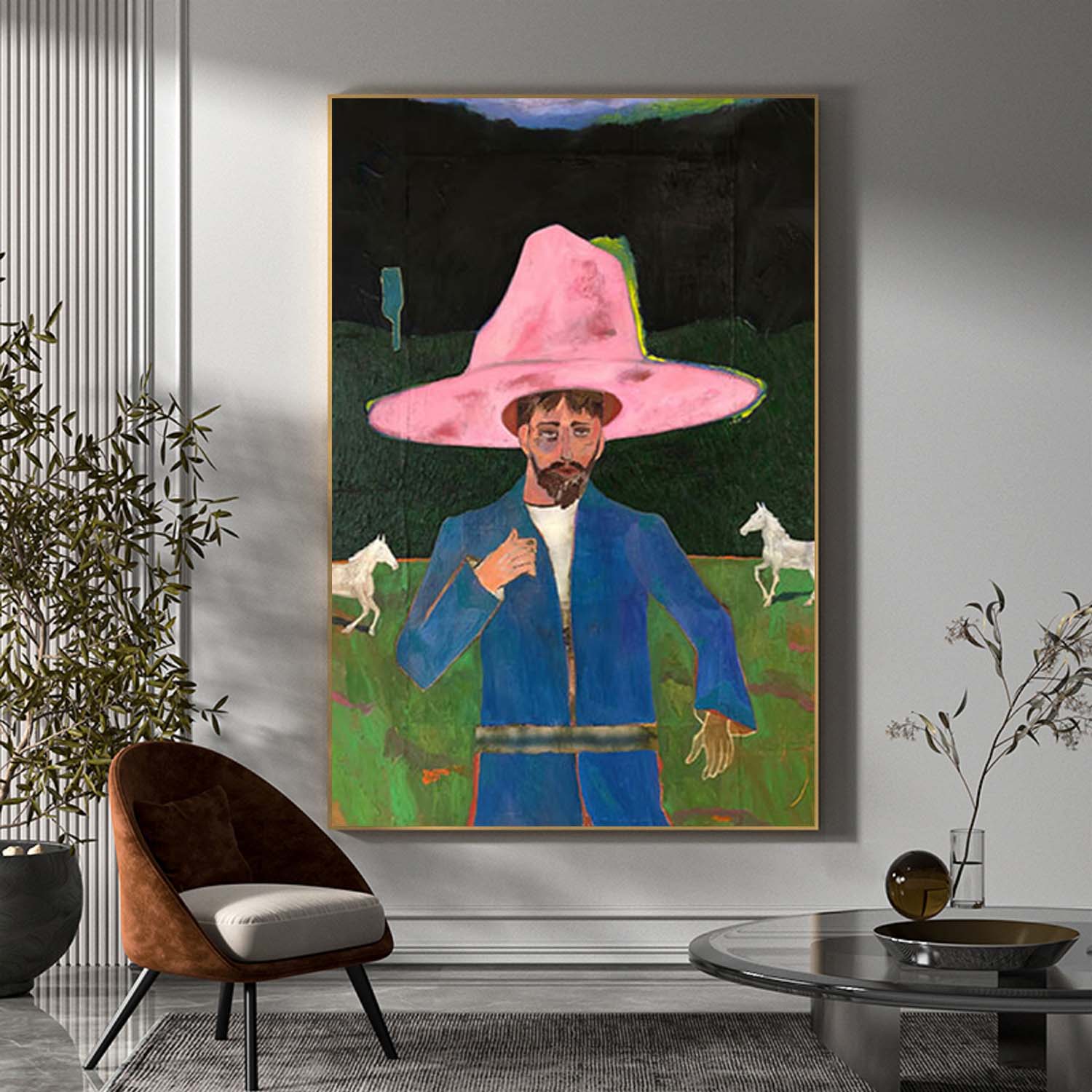 red hat figure abstract painting Red hat figure painting Figure abstract painting figure art
