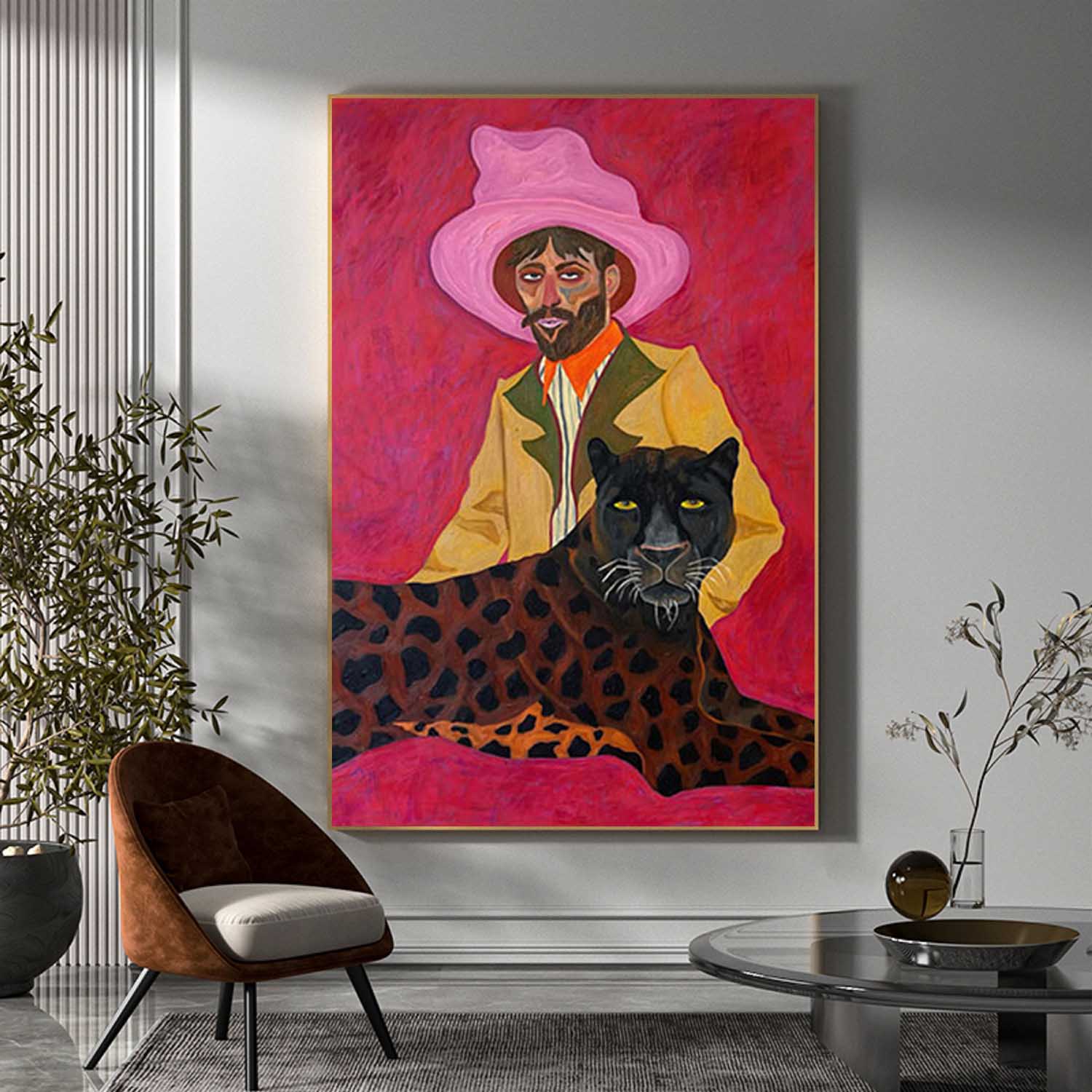 Figure abstract painting Red hat figure painting red hat figure abstract painting figure art