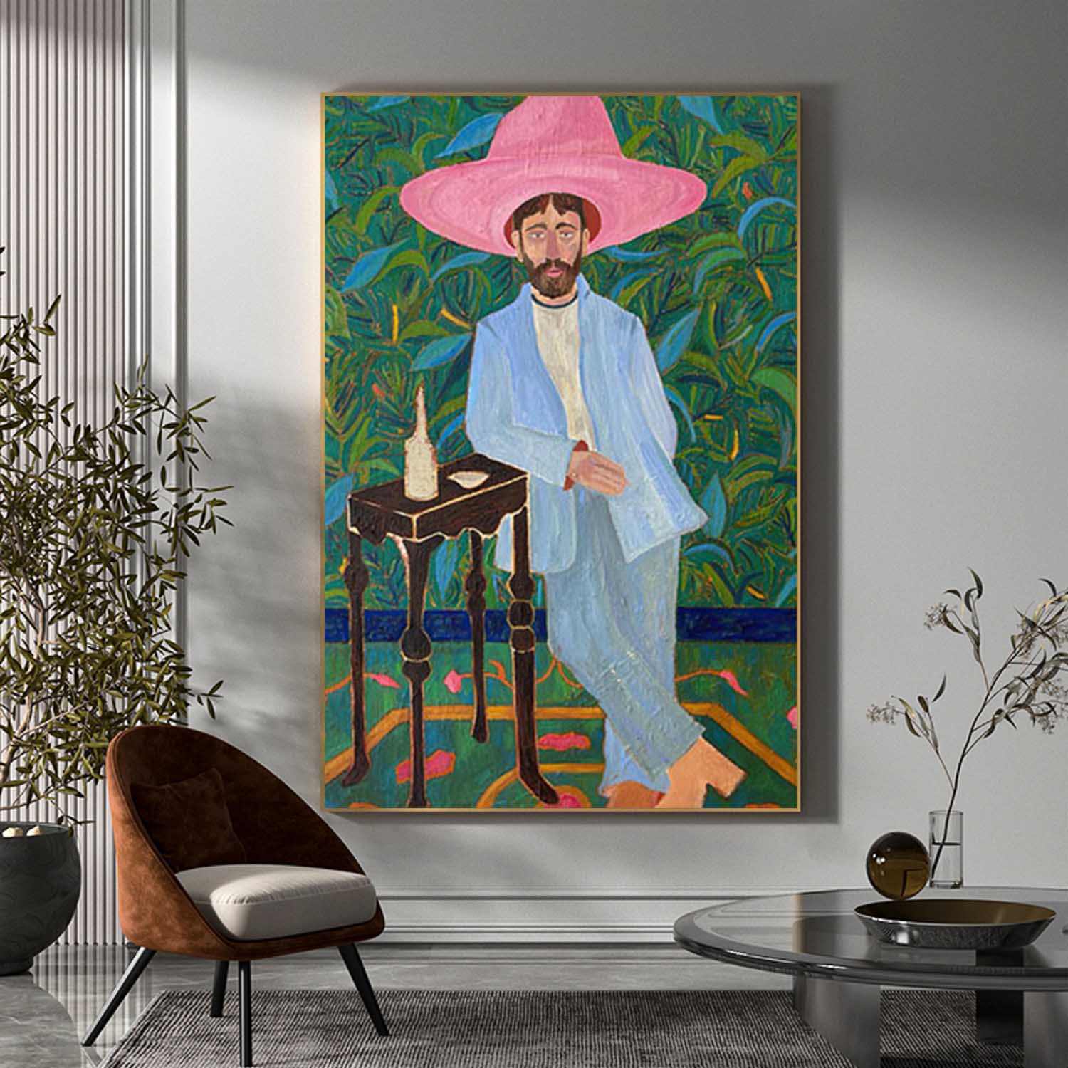 Figure abstract painting Red hat figure painting red hat figure abstract painting figure art