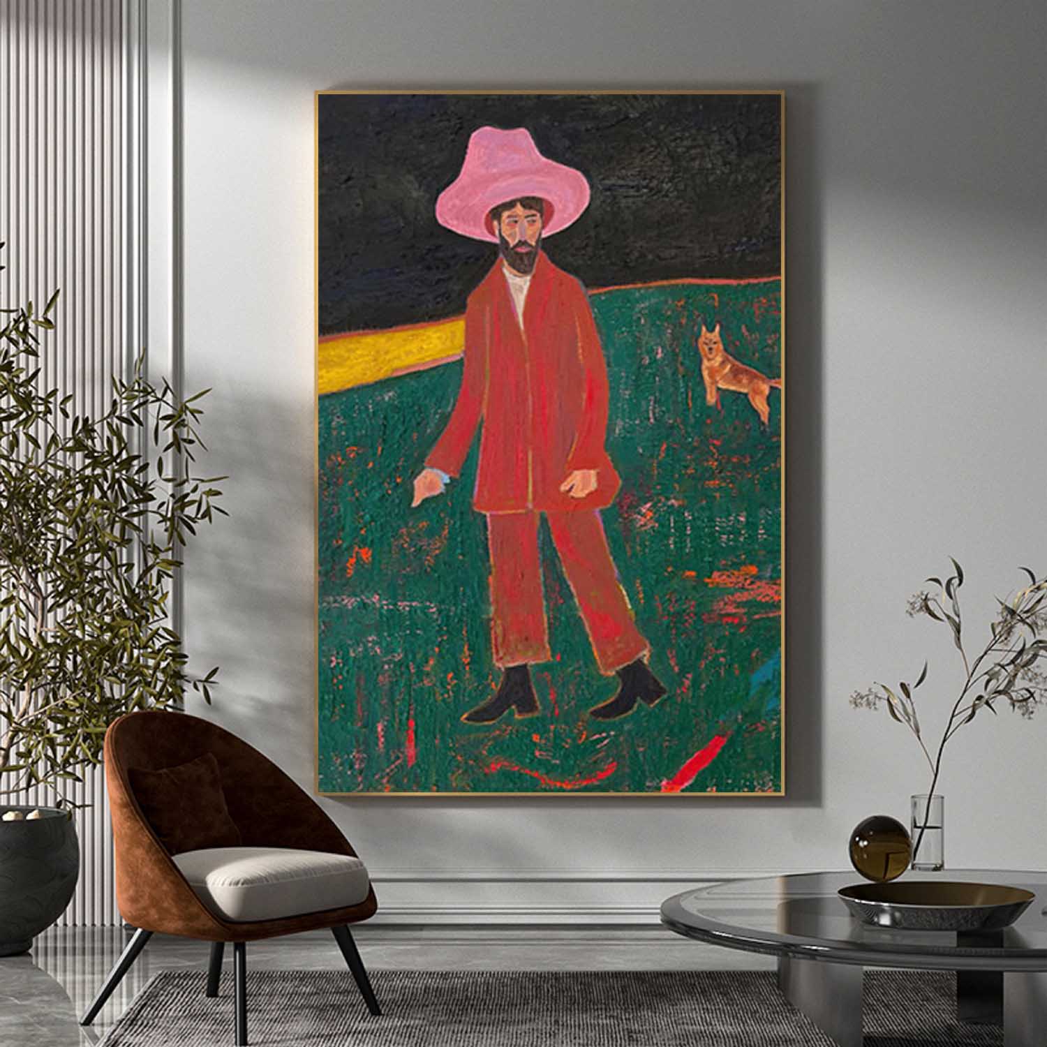 Red hat figure painting Figure abstract painting red hat figure abstract painting figure art