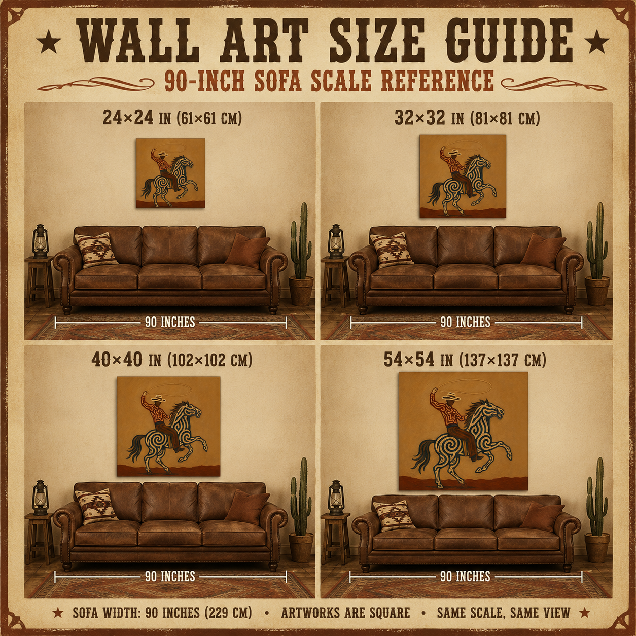 Cowboy Lasso Horse Art , Roping Horse Western Painting, Cowboy Throwing Lasso Wall Decor, Dynamic Rodeo Canvas Art