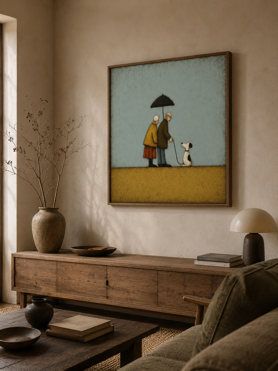 Golden Anniversary Gift Vintage Style Elderly Love Wall Art For Cozy Living Room