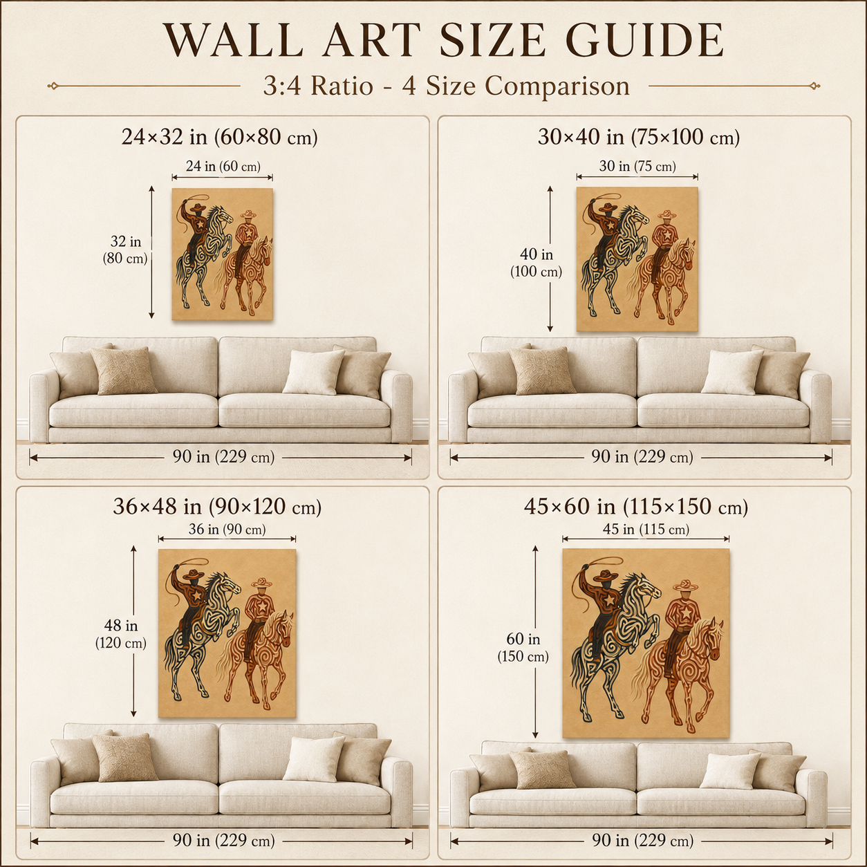 Western Rodeo Cowboys Painting, Horse And Lasso Wall Art, Southwestern Ranch Decor