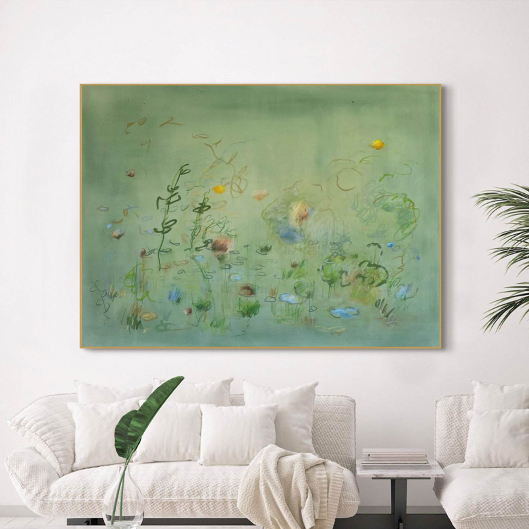 green flower painting Green plant painting, green graffiti art