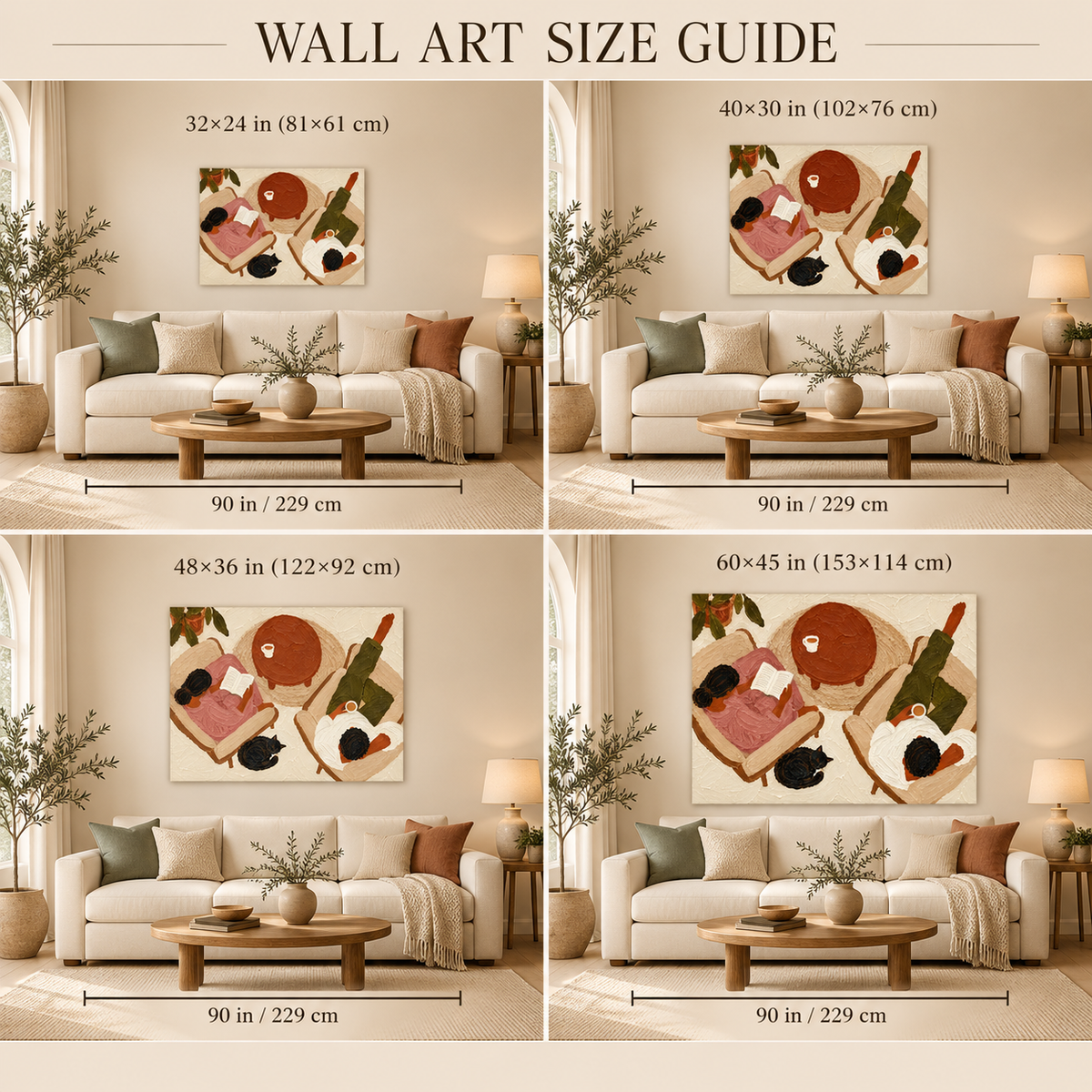 Cat Lover Wall Art、Couple And Cat Art、Cozy Home Wall Art、Reading Nook Art