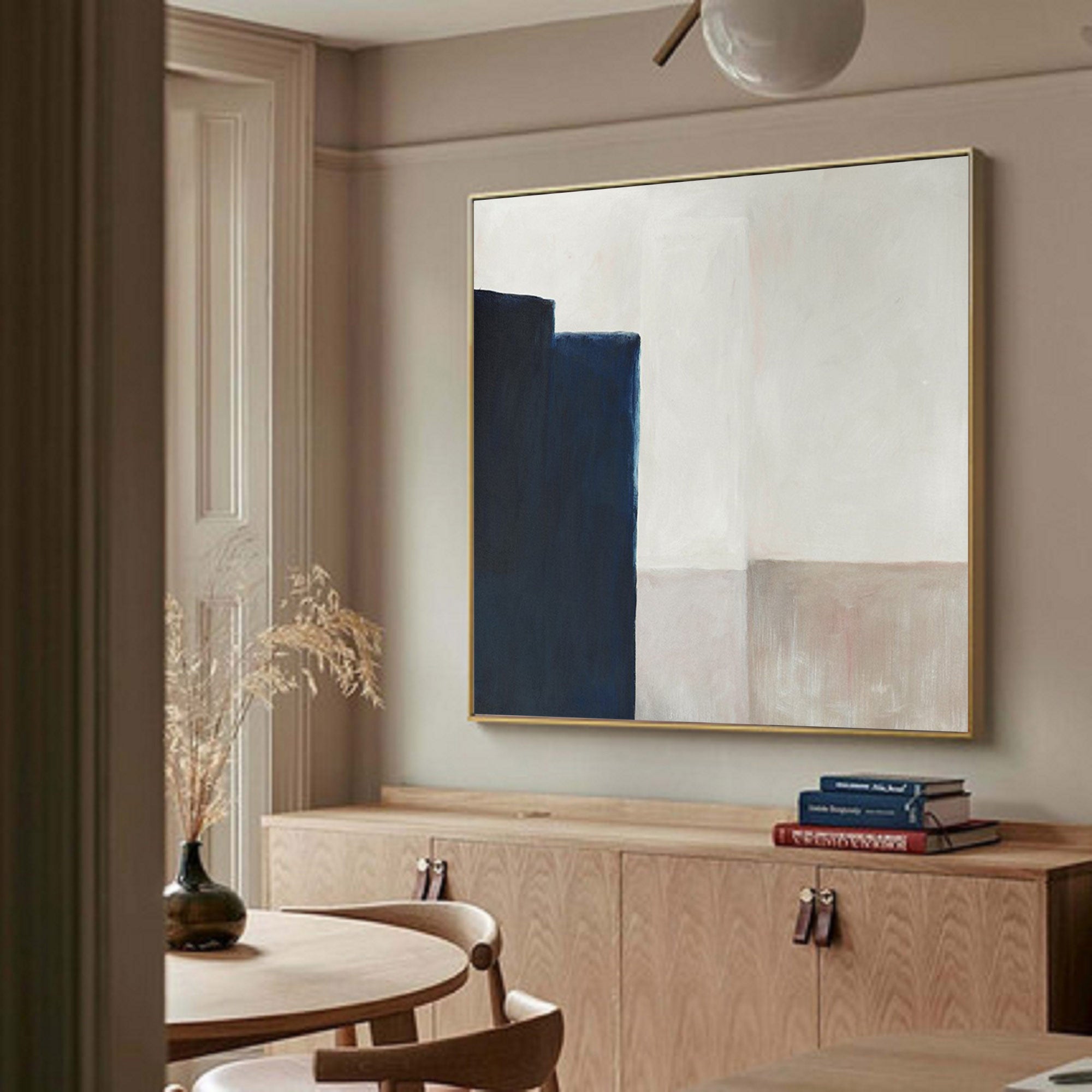 Beige Minimalist Wall Art Beige Wabi Sabi Wall Art Beige Blue Minimalist Painting