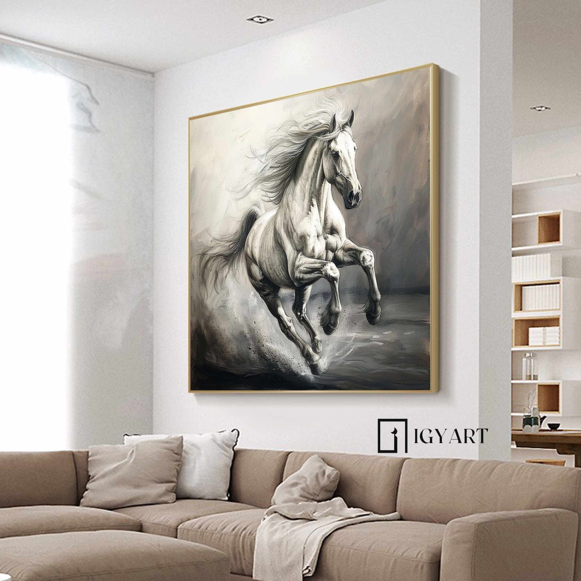 Horse Abstract Painting Running Horse Painting Personalized Gifts Animal Painting Horse Painting Horse Oil Painting