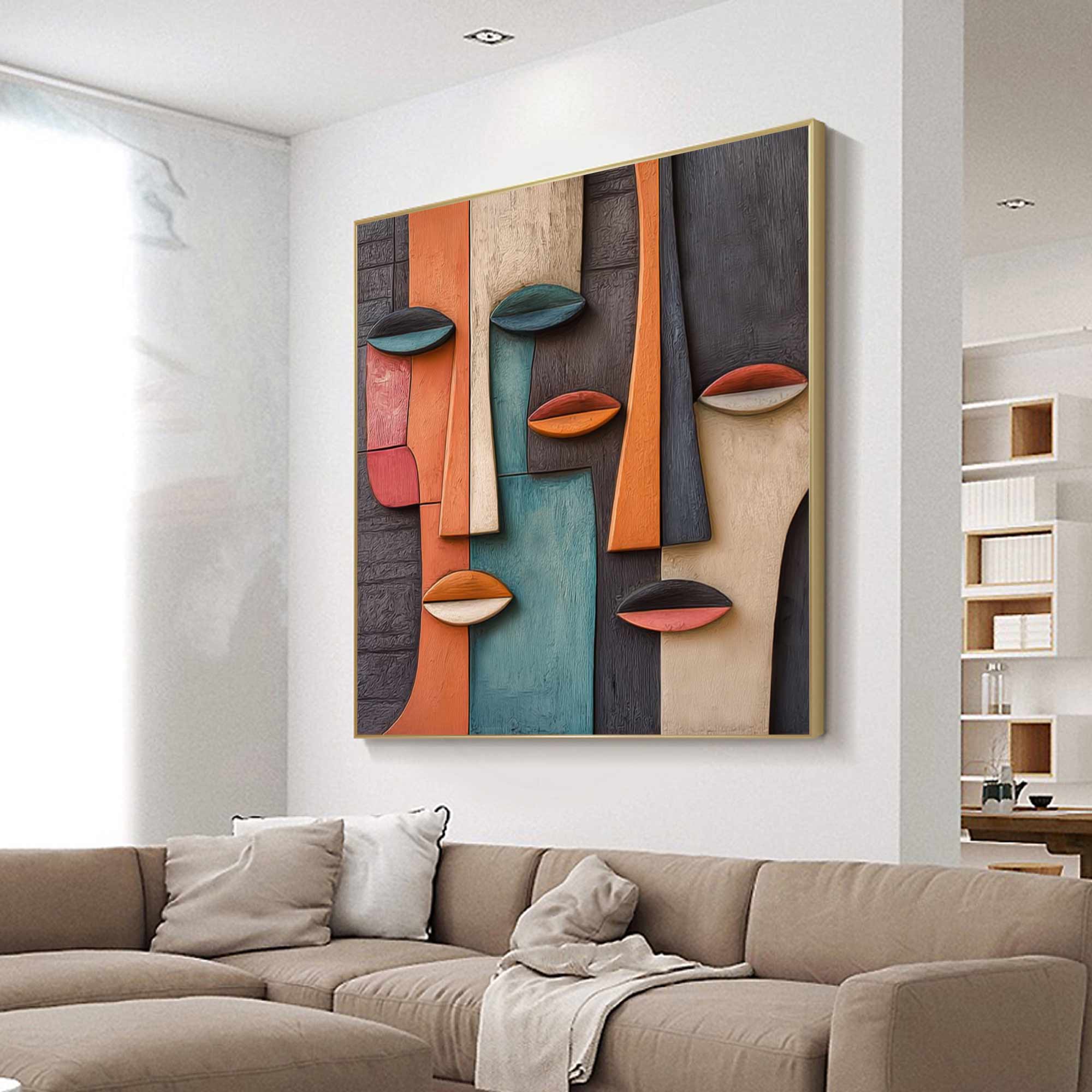 Wood carving wall decor Art Abstract 3D Textured Wall Decor