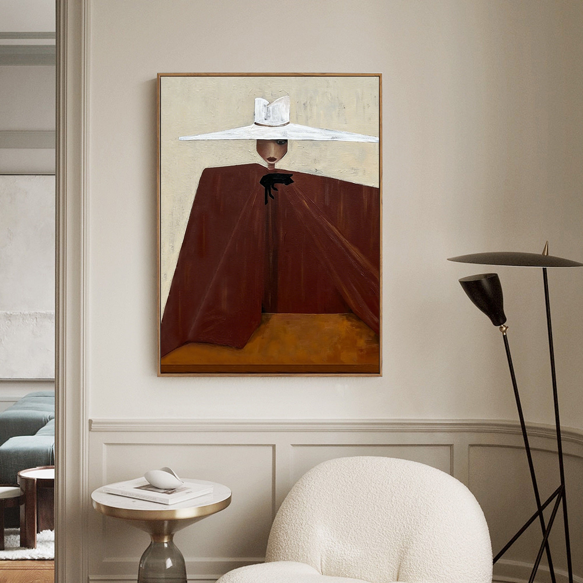 Hand-Painted Minimalist Abstract Portrait Art Contemporary Figuration art