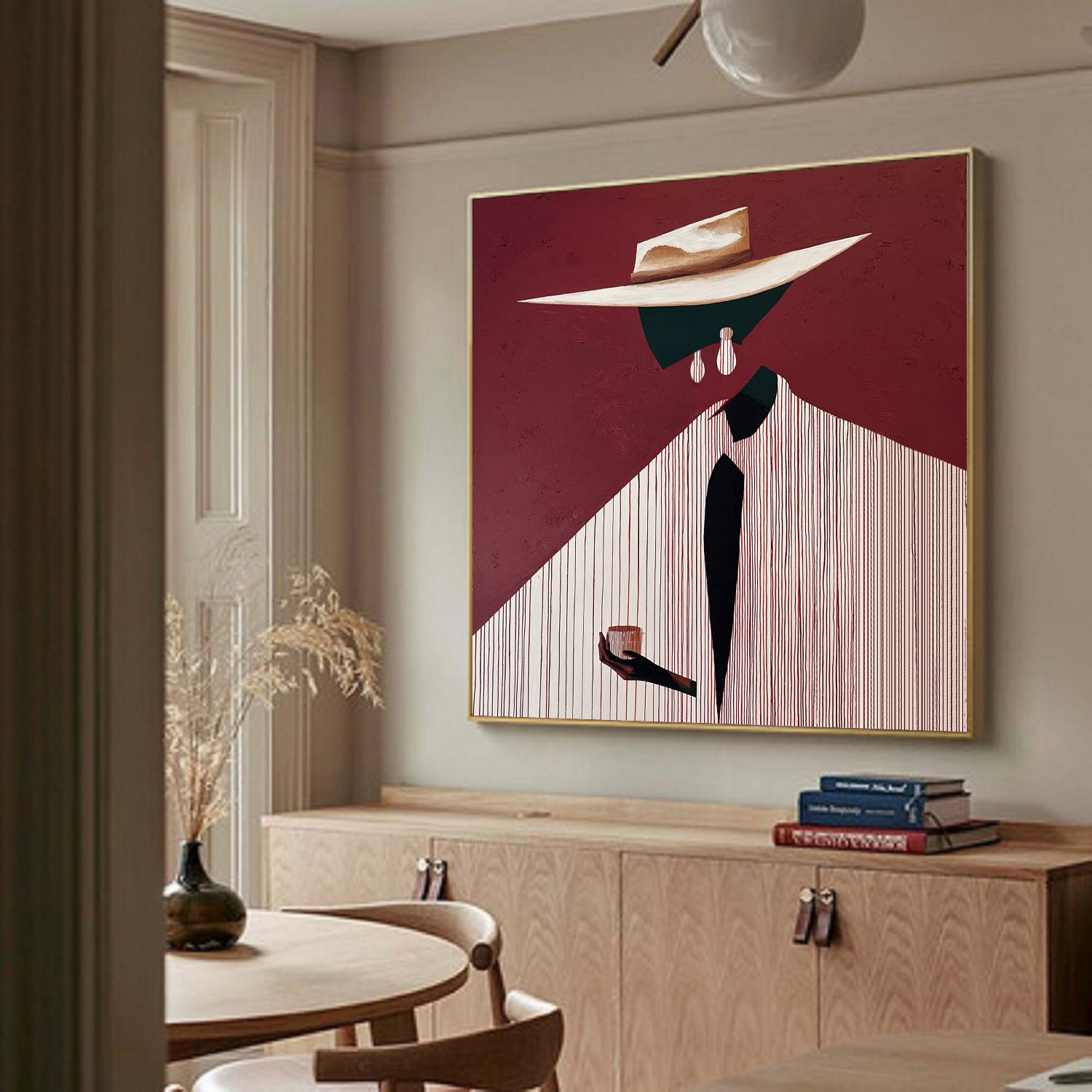 Confident Portrait Painting - Urban Chic Figural Oil Paintings