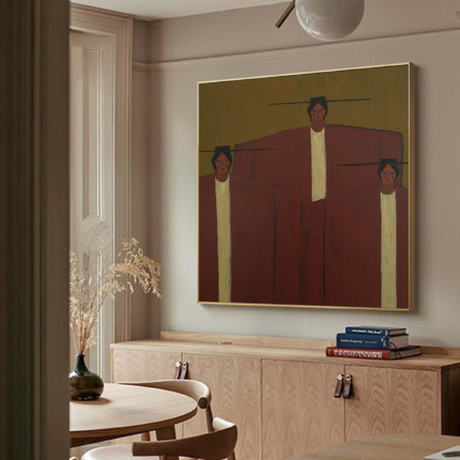 Earth-Toned Abstract Figurative Painting-Terracotta and Ochre Painting