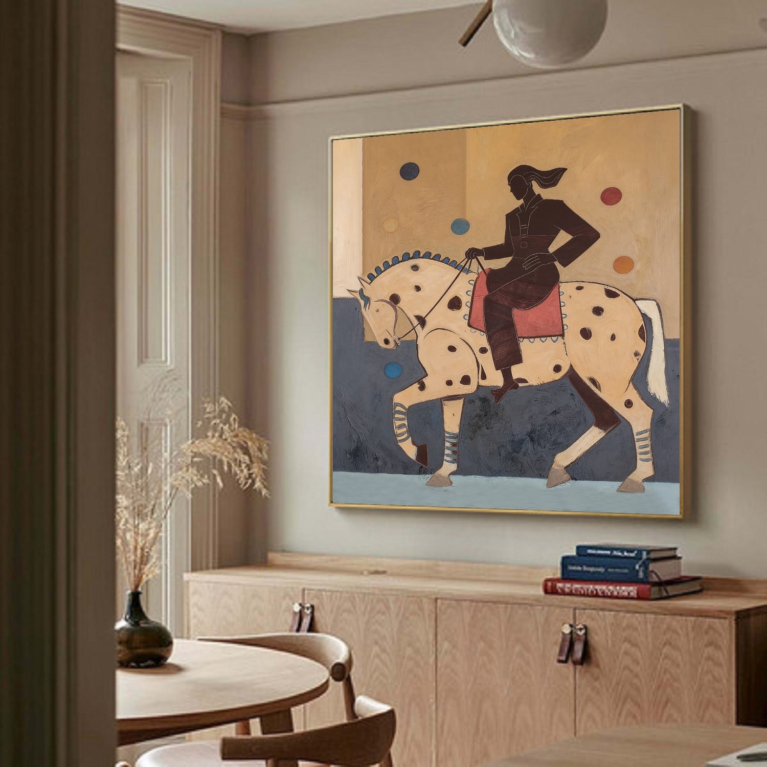 Mid Century Modern Horse Modern Folk Art Modern Equestrian Wall Art