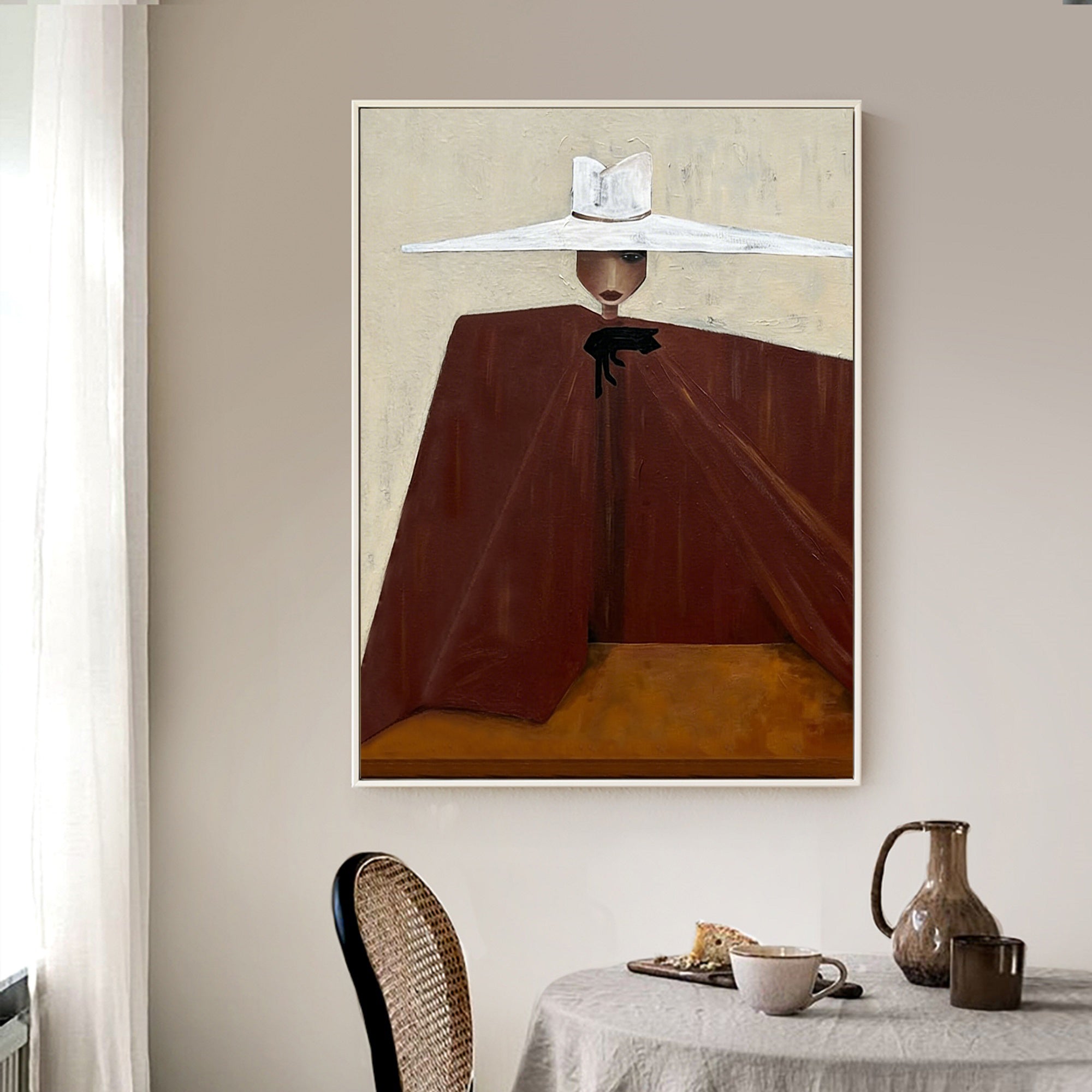Hand-Painted Minimalist Abstract Portrait Art Contemporary Figuration art
