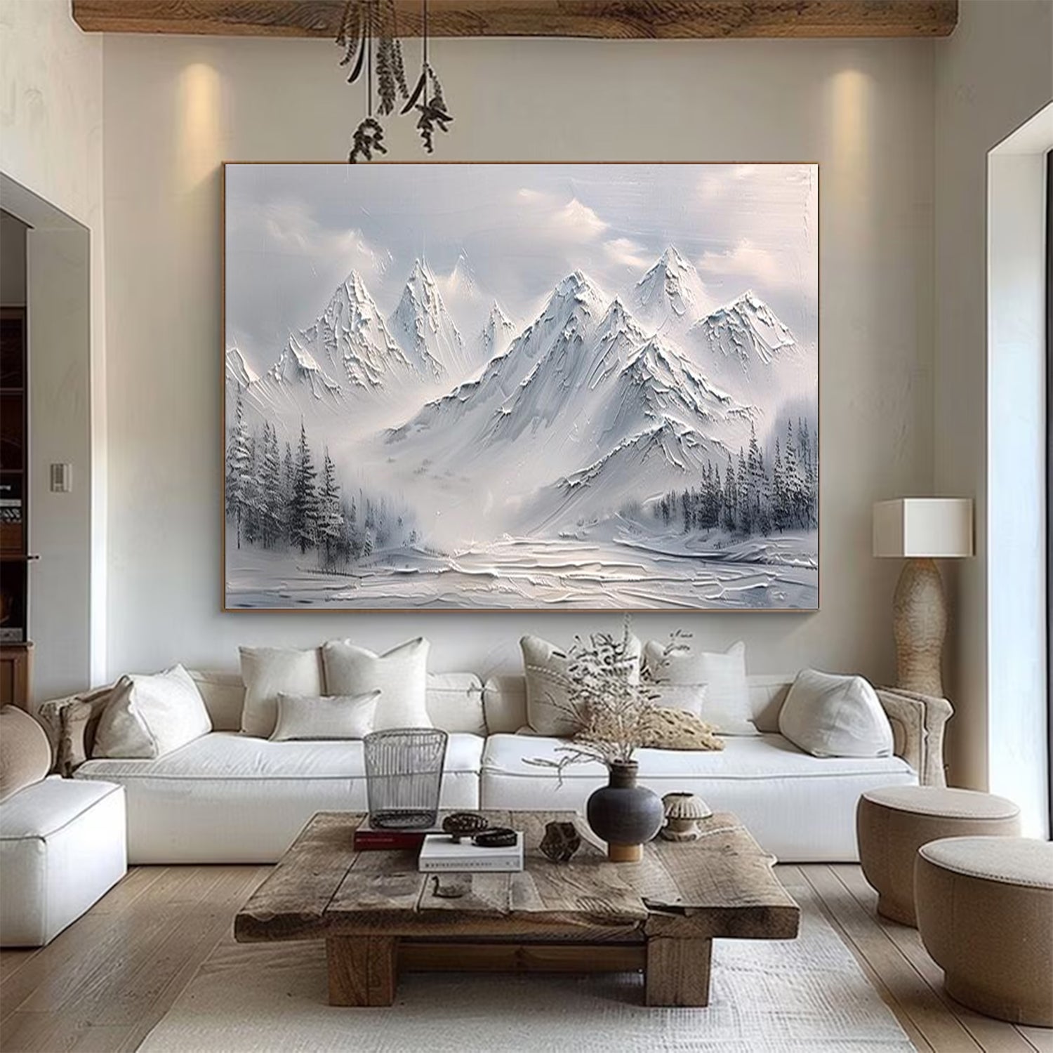 Large mount paintings mountain wall art Large mountain artwork blue mountain landscape art