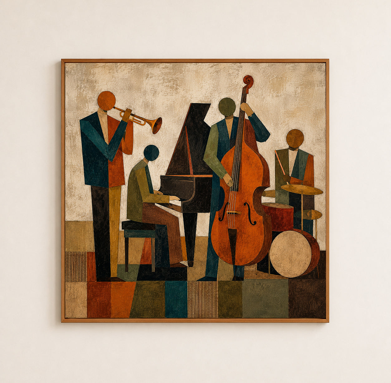 Abstract Jazz Band Painting Jazz Musicians Canvas Painting Retro Jazz Canvas art