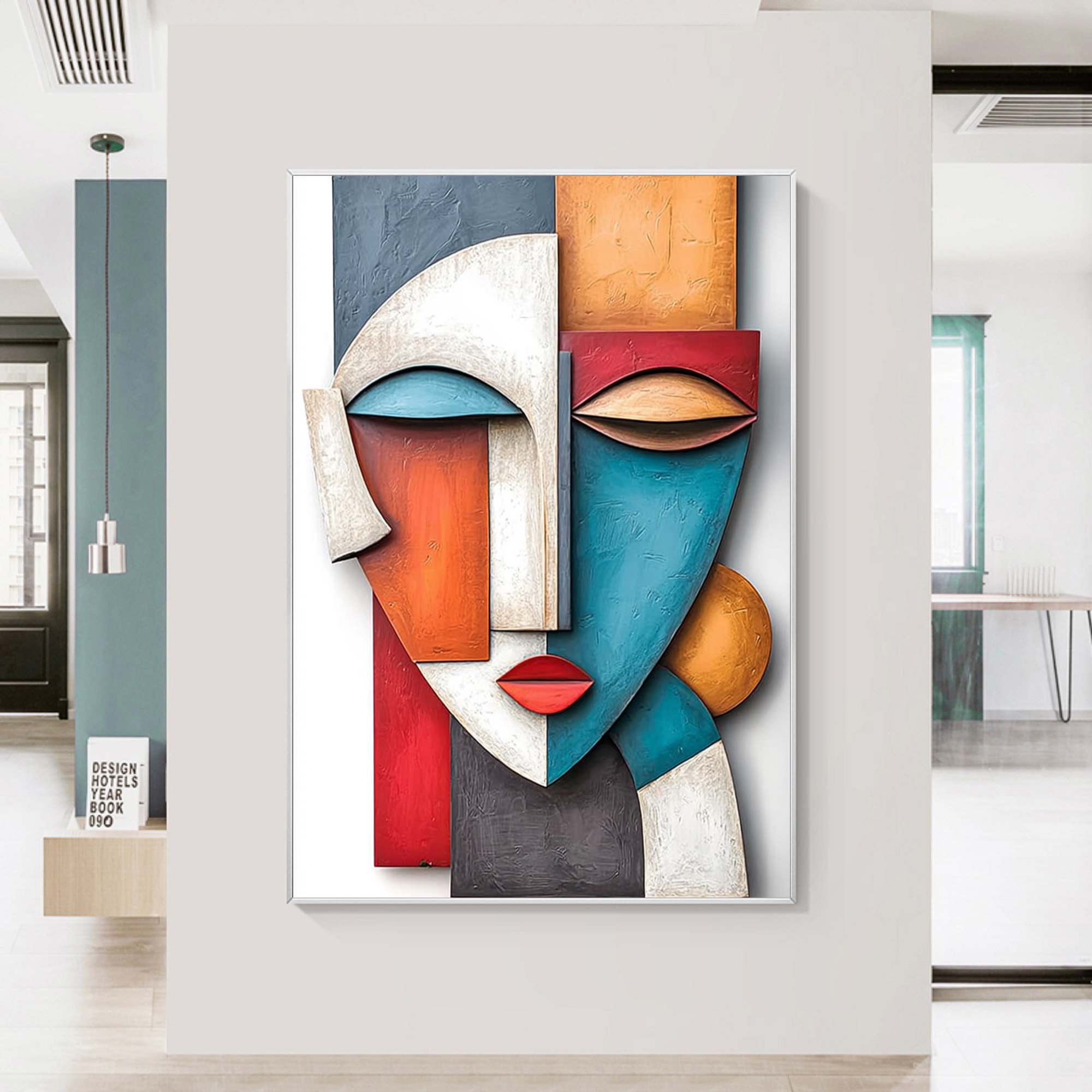 face 3D Textured Wall Decor face Sculptured art Painting Face painting