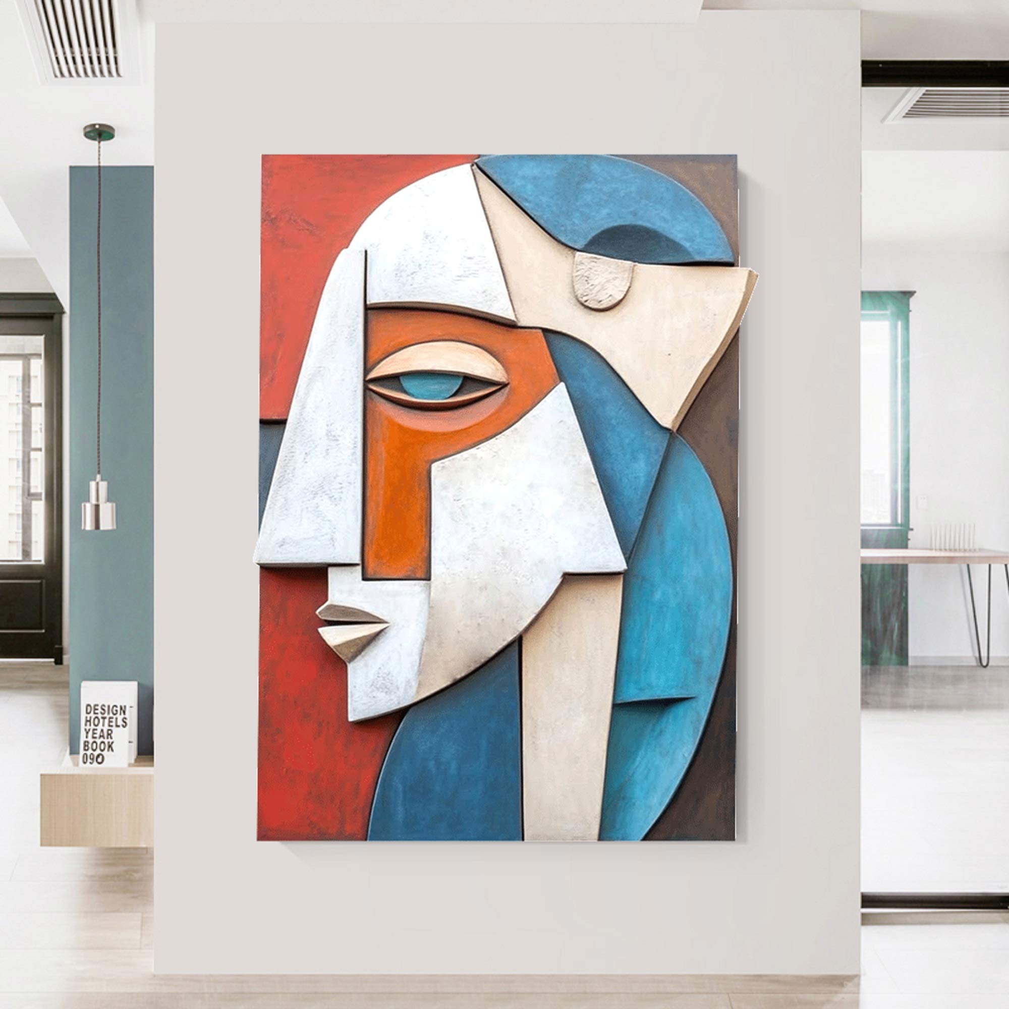 face 3D Textured Wall Decor Wood carving wall art Wooden wall decor Art